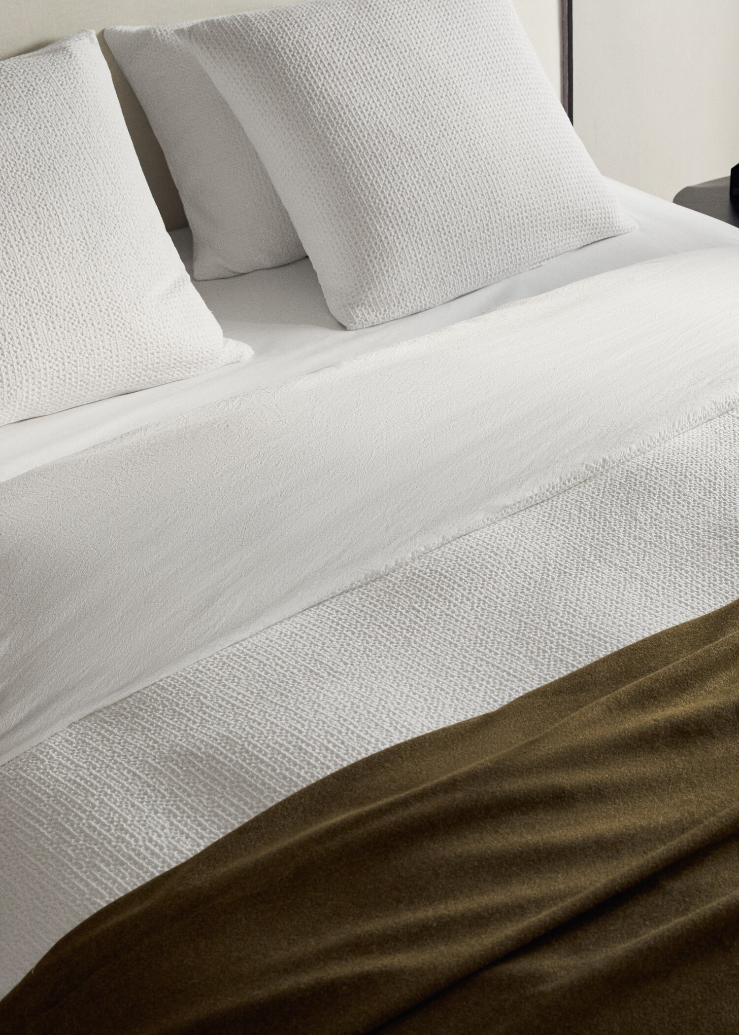 Bettbezug aus Baumwoll-Perkal in Waffel-Optik für 180/200 cm Bett - Detail des Artikels 7