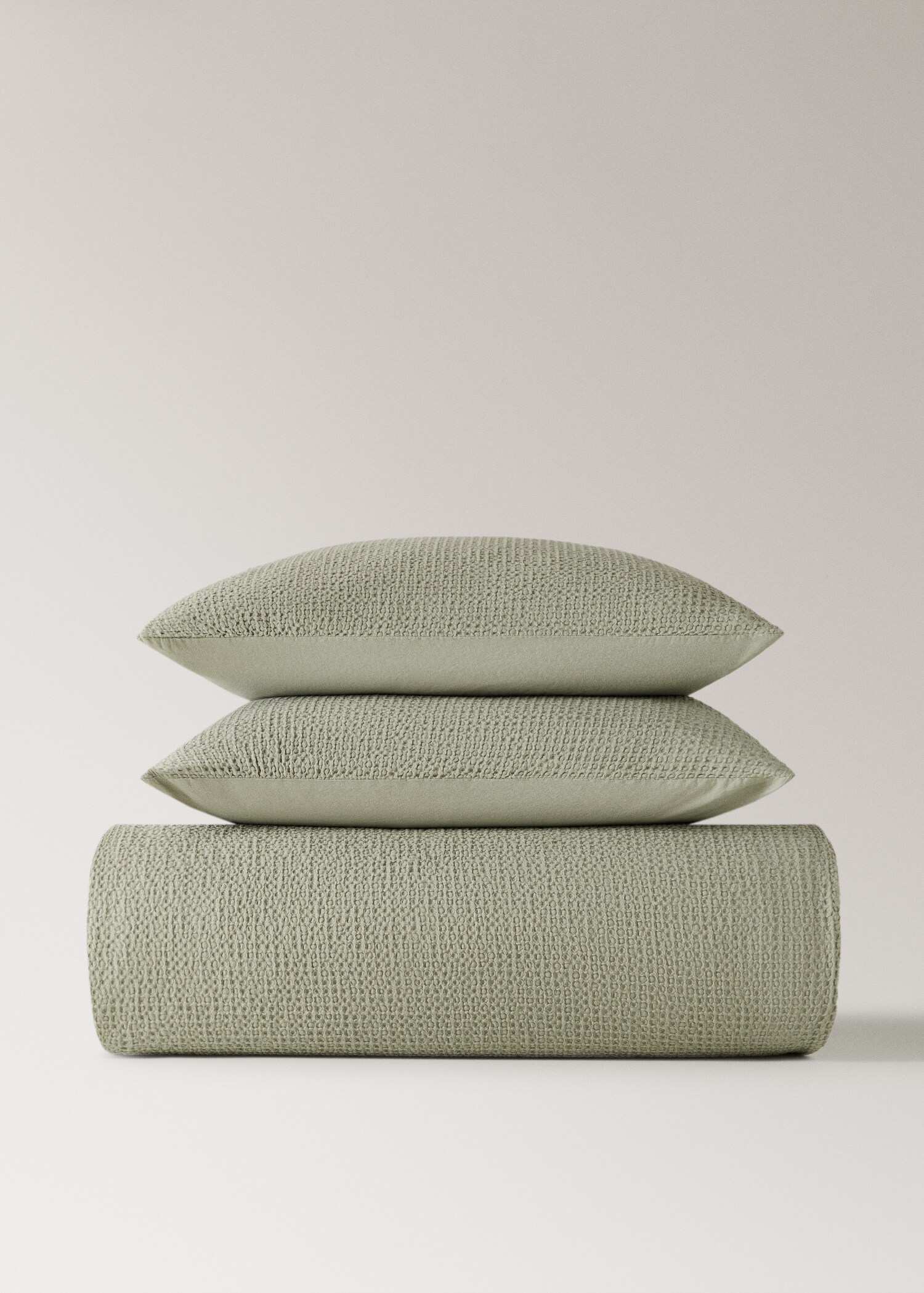 Bettbezug aus Baumwoll-Perkal in Waffel-Optik für 180/200 cm Bett - Artikel ohne Model