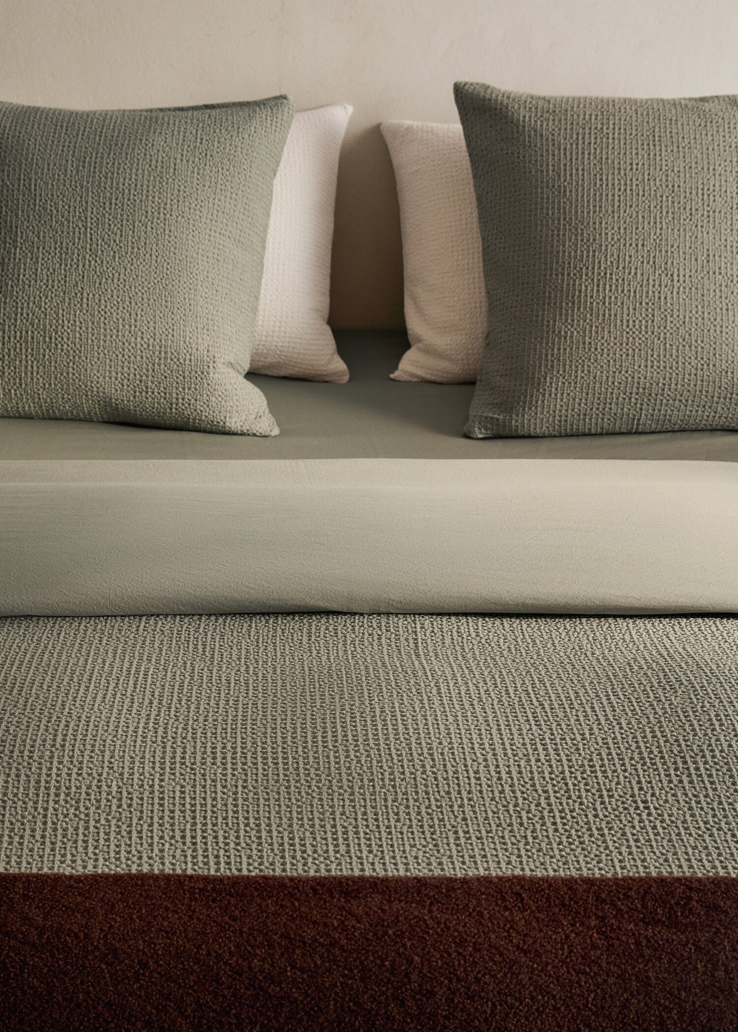 Cotton percale waffle duvet cover Superking bed - Details of the article 7