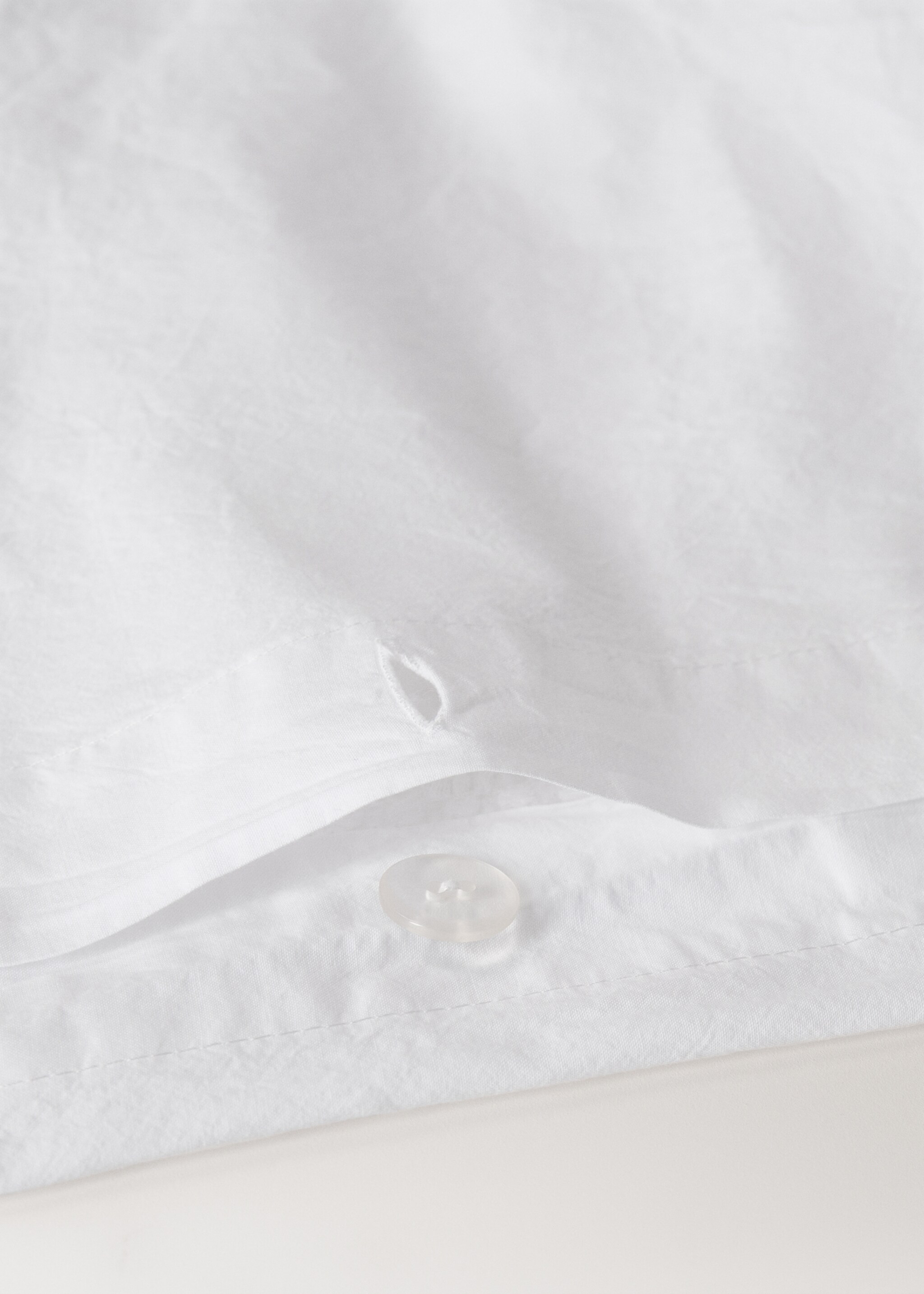 Percale cotton waffle duvet cover Queen bed - Details of the article 1, White. Ref: 17011555-00.