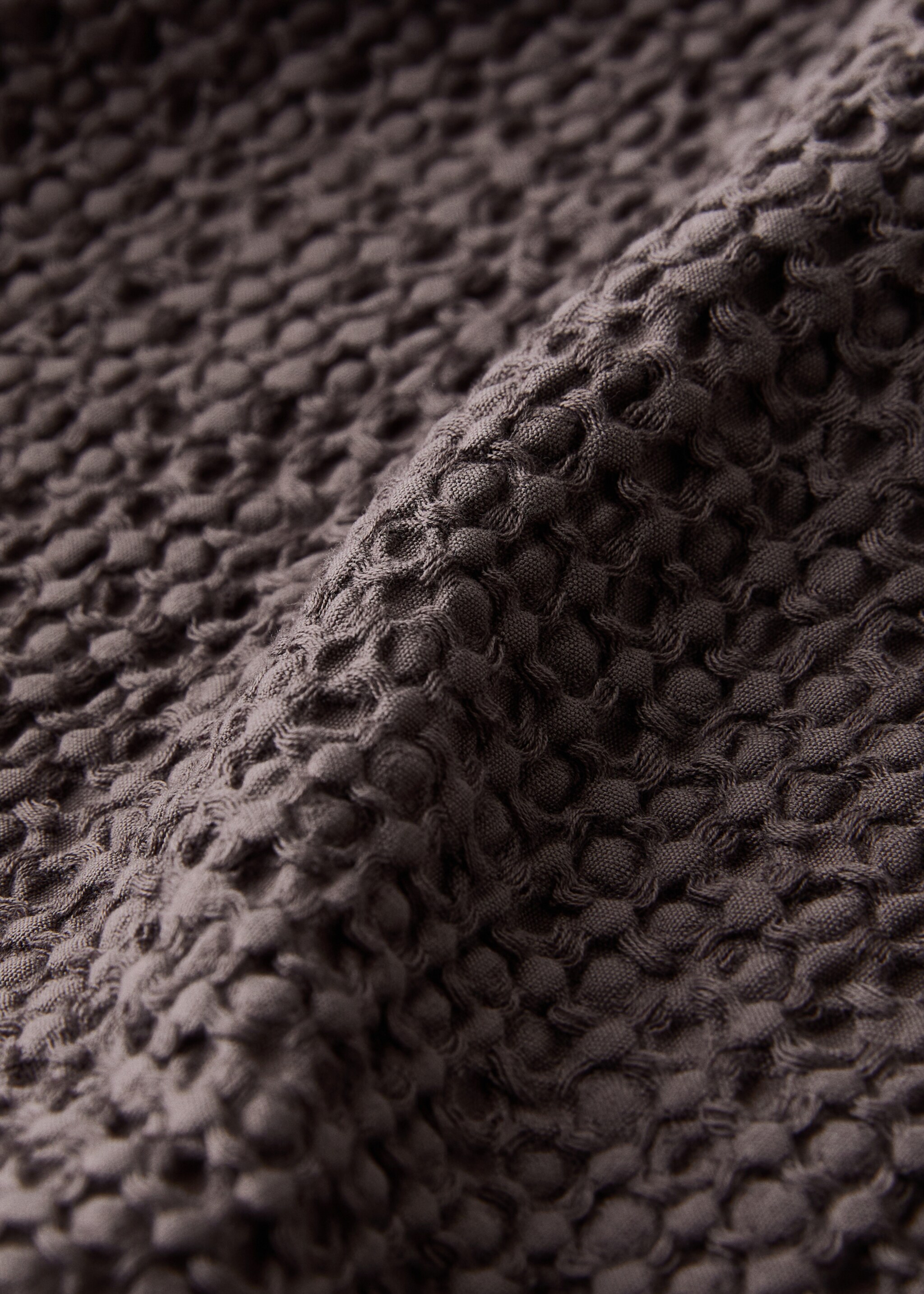 Percale cotton waffle duvet cover for 135/140 cm bed - Details of the article 2, Blackberry. Ref: 17011555-00.