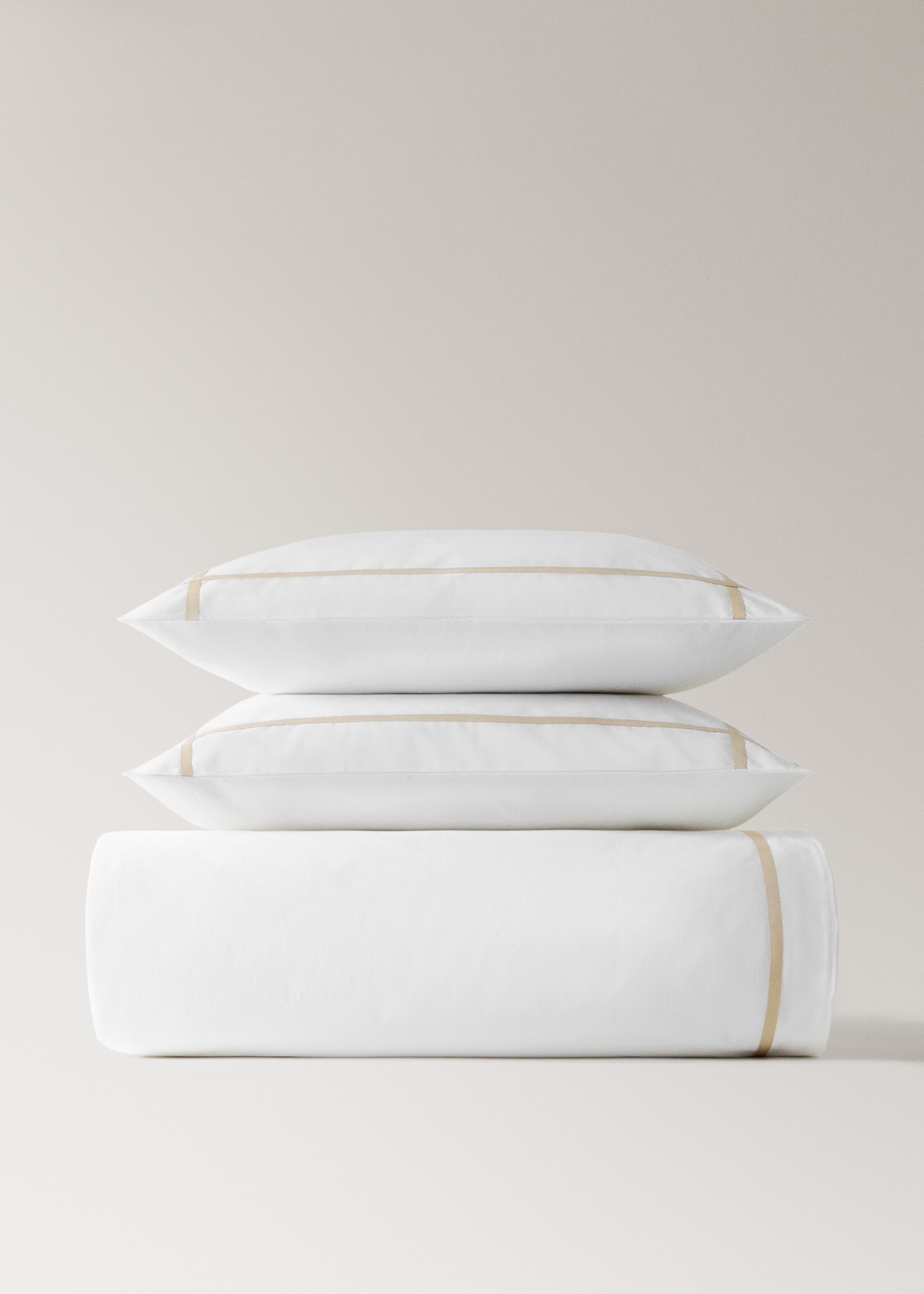 200-thread count percale cotton duvet cover for 135/140 cm bed - Article without model, Beige. Ref: 17011558-00.