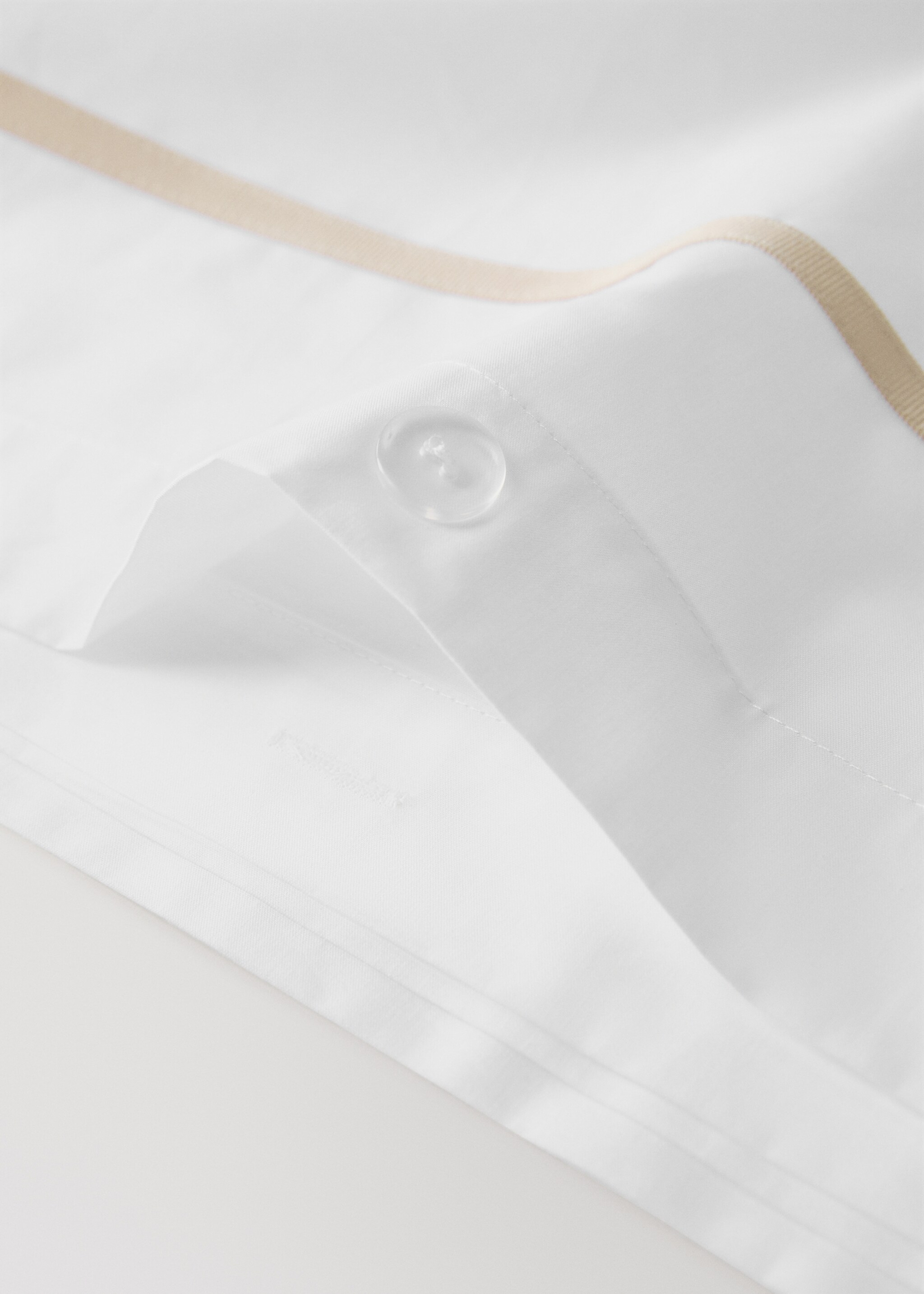200-thread count percale cotton duvet cover for 150/160 cm bed - Details of the article 1, Beige. Ref: 17011559-00.
