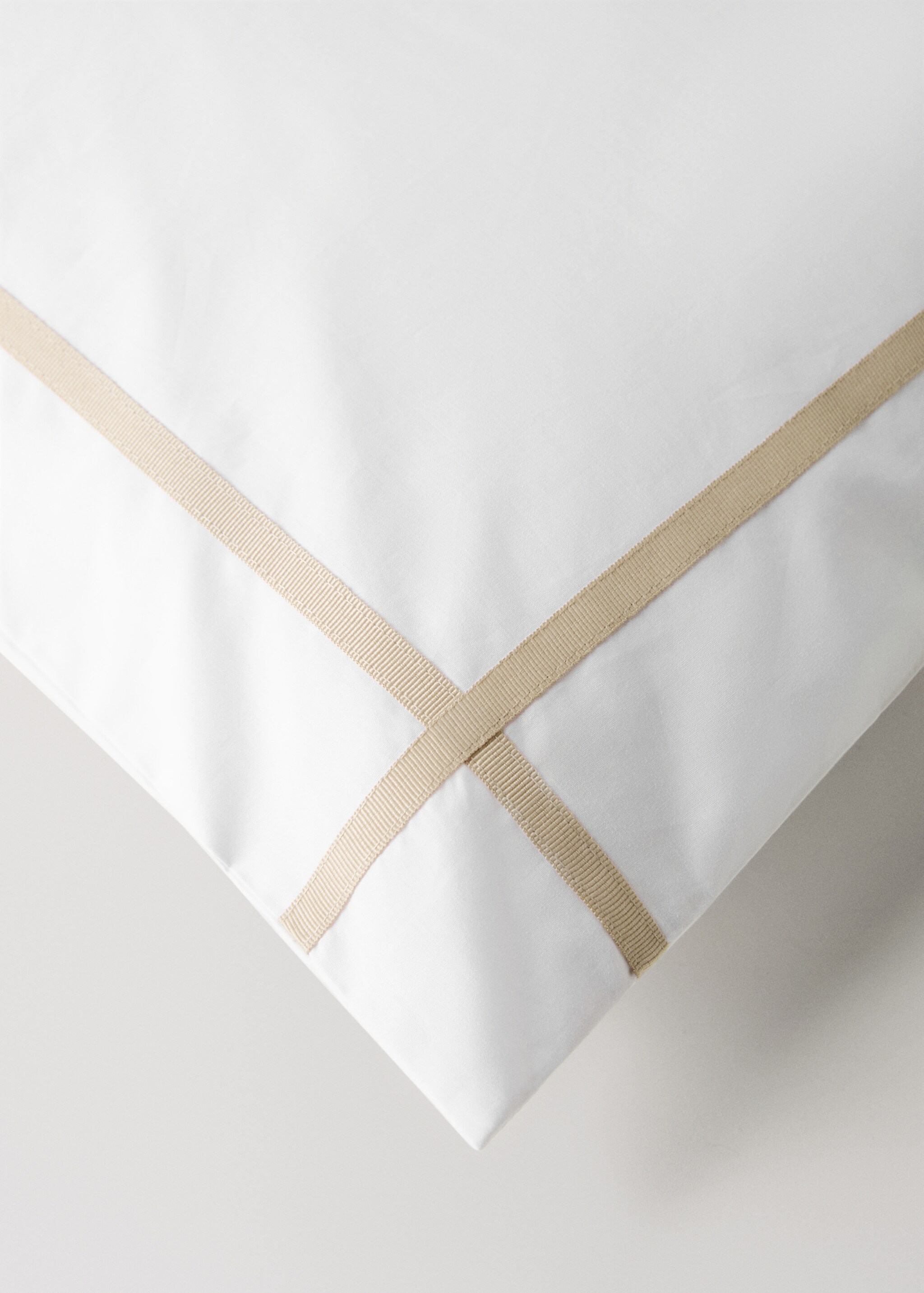 200-thread count percale cotton duvet cover for 150/160 cm bed - Details of the article 3, Beige. Ref: 17011559-00.