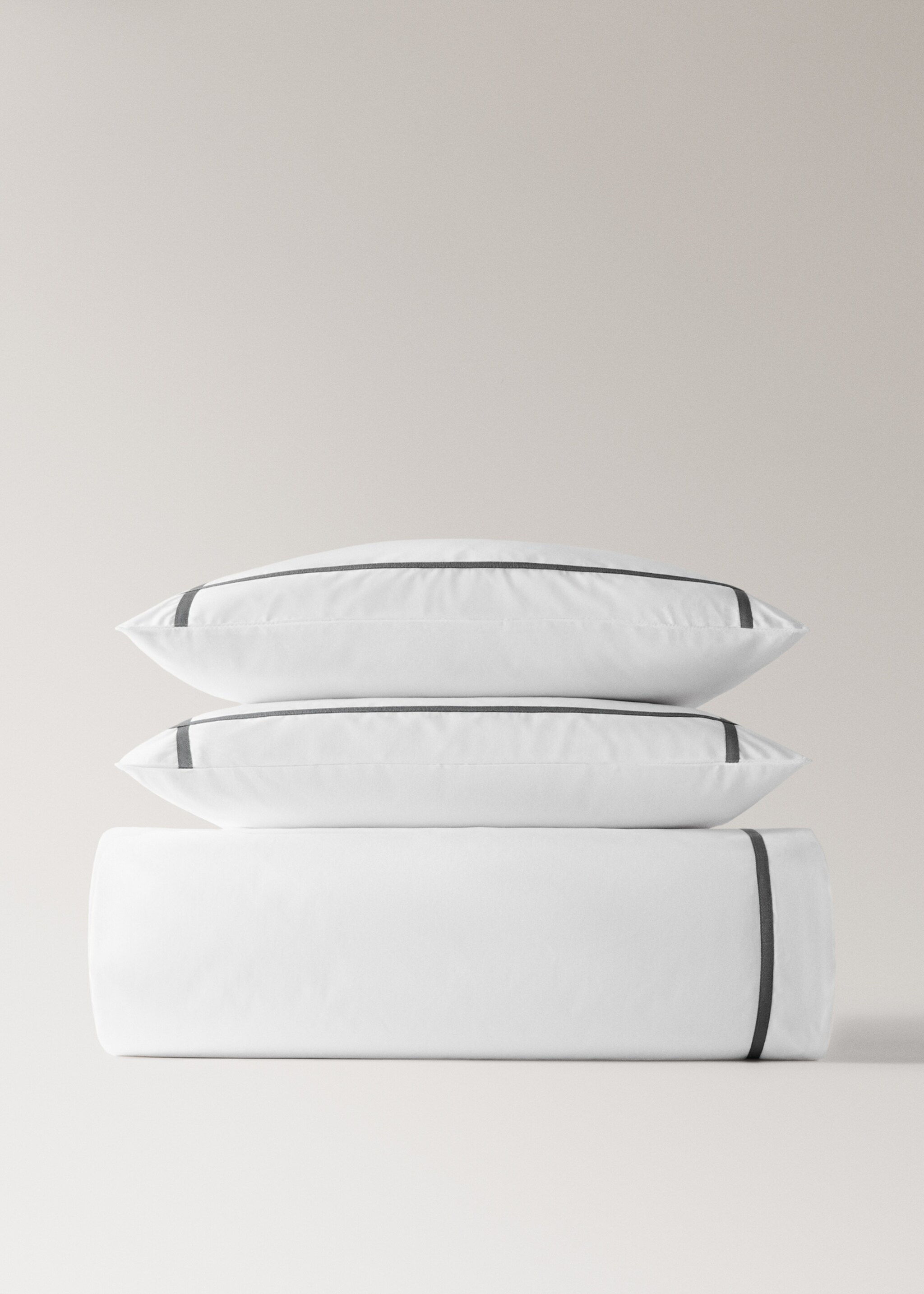 200-thread count percale cotton duvet cover for 150/160 cm bed - Article without model, Grey. Ref: 17011559-00.