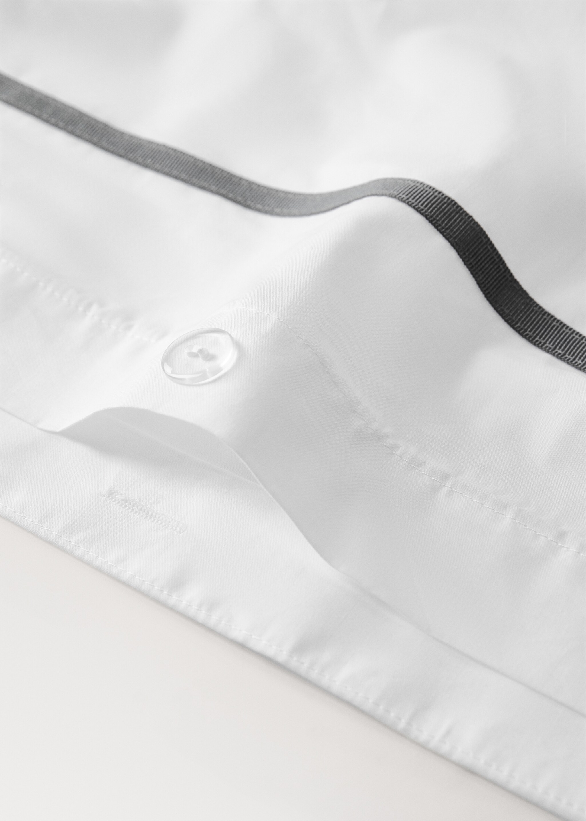 200-thread count percale cotton duvet cover for 150/160 cm bed - Details of the article 1, Grey. Ref: 17011559-00.