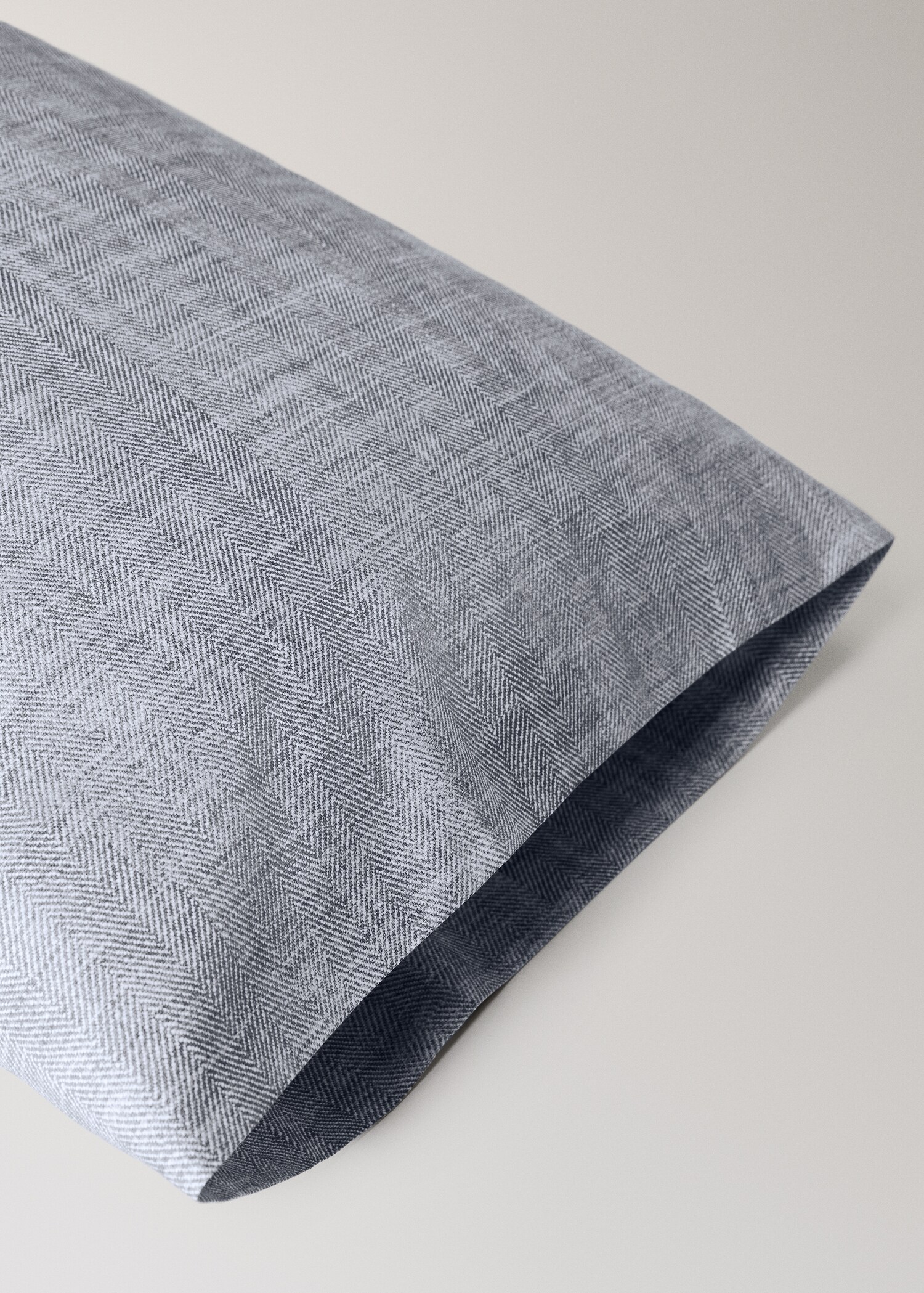 Herringbone print percale cotton pillow cover 45x110 cm - Details of the article 1