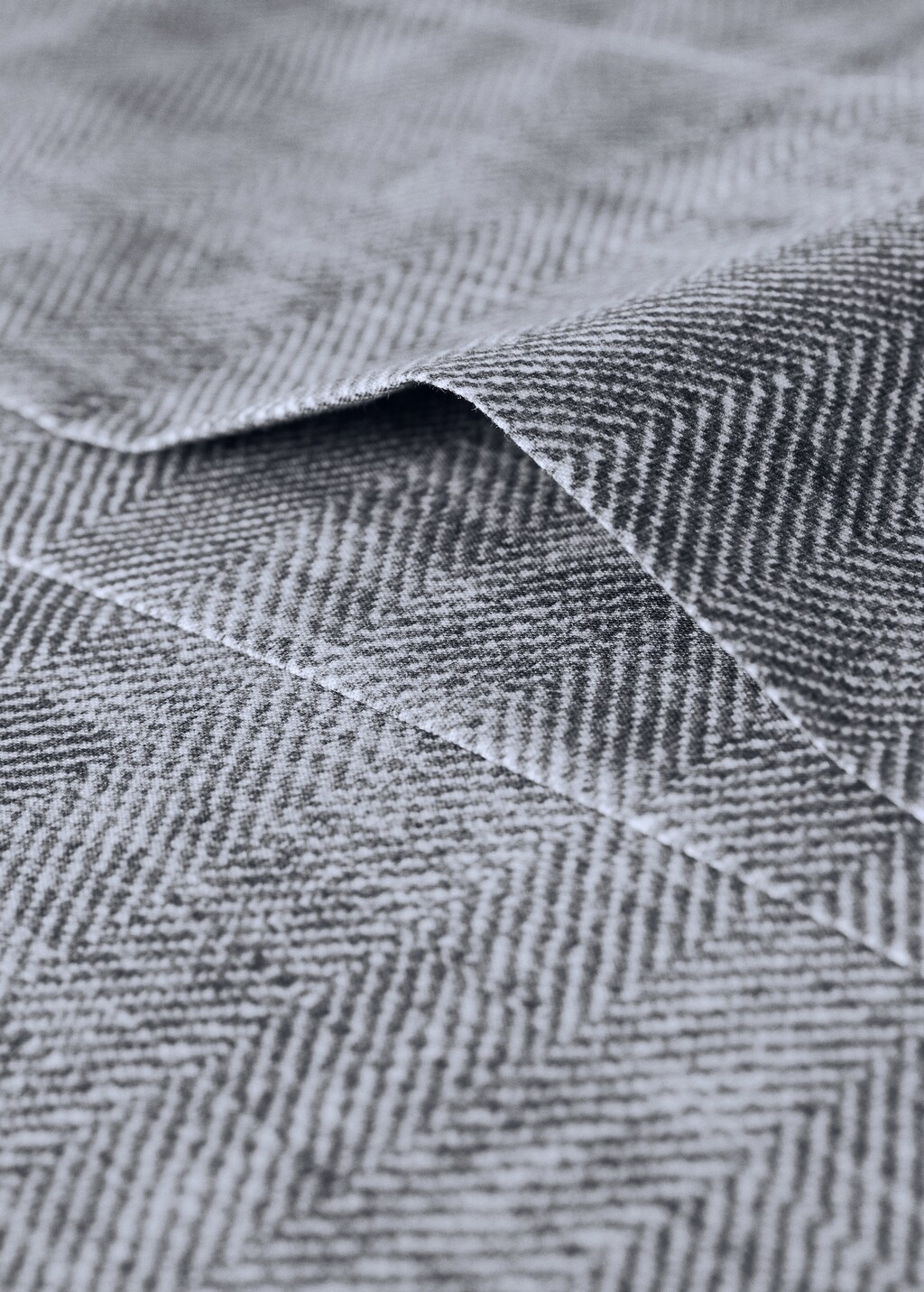 Percale cotton herringbone-print pillowcase 45x110 cm