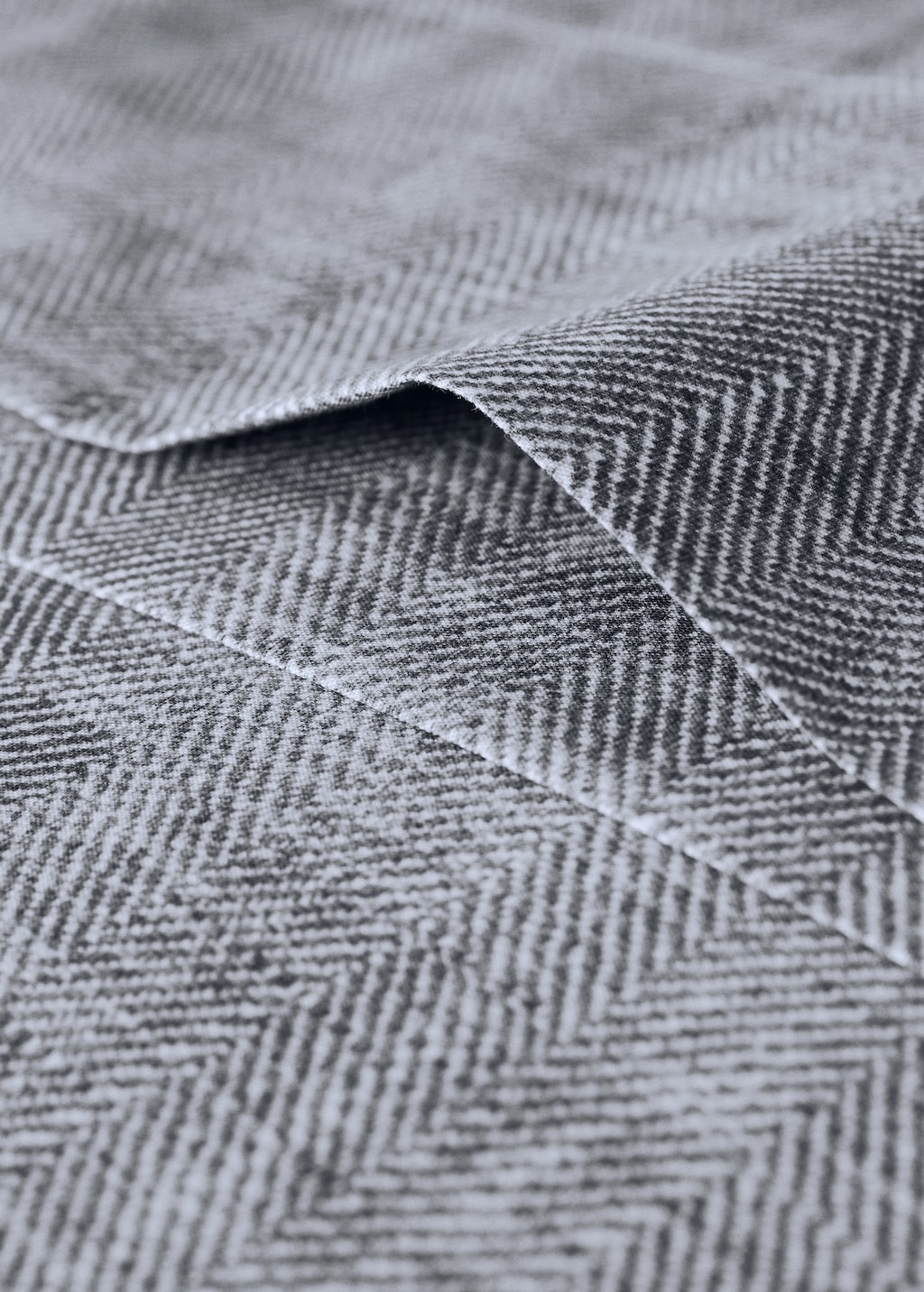 Percale cotton herringbone-print pillowcase 45x110 cm