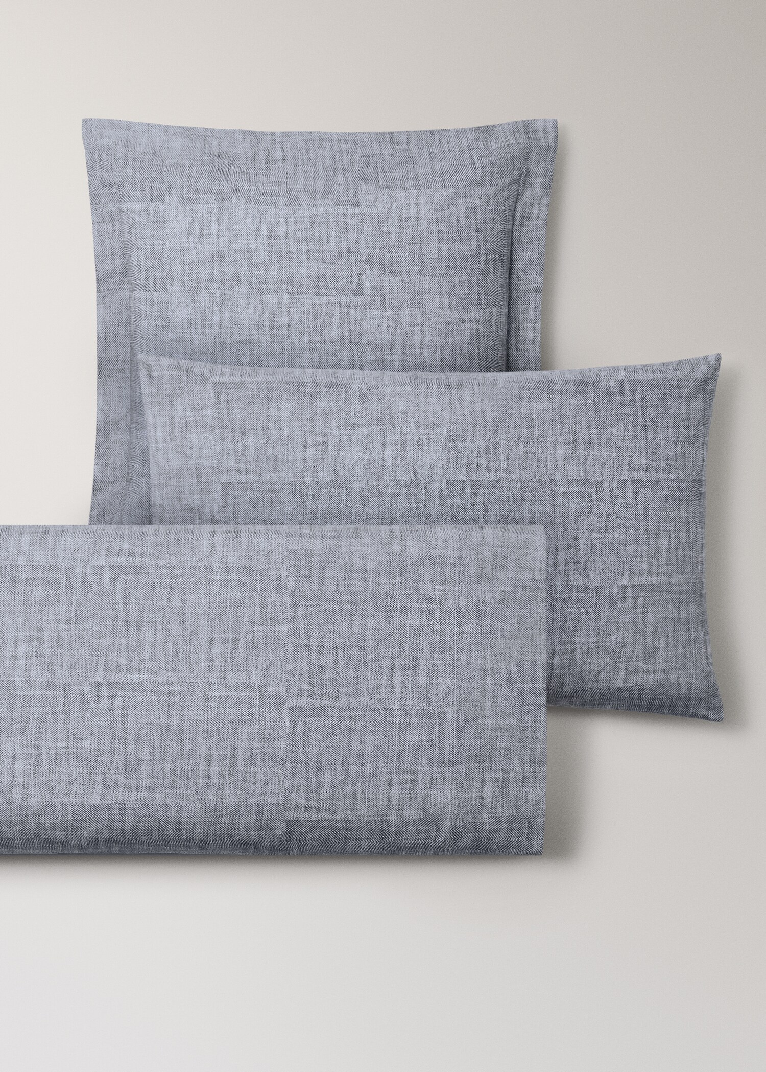 Herringbone print percale cotton pillow cover 45x110 cm - Details of the article 3