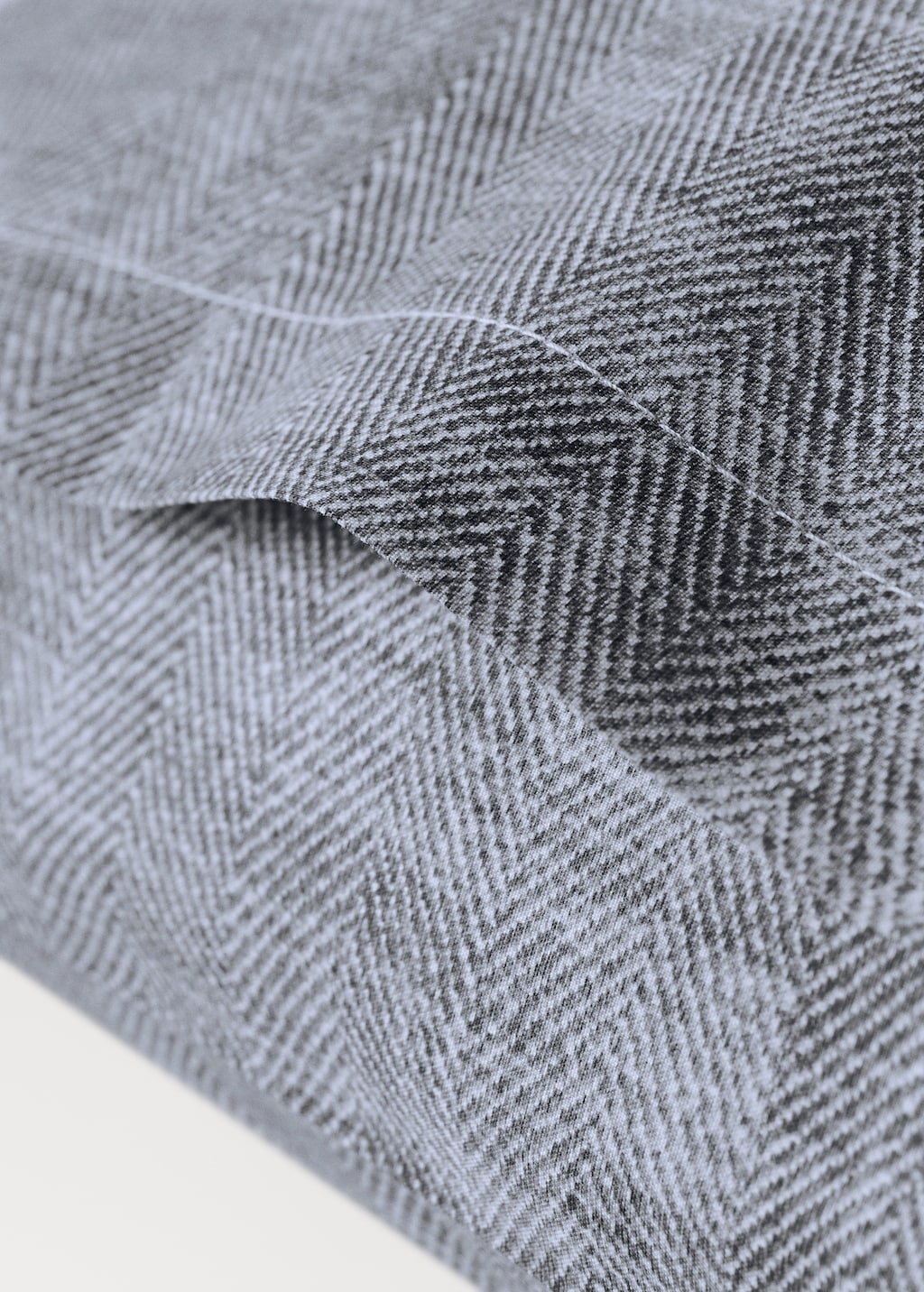 Two percale cotton herringbone-print pillowcases 50x75 cm