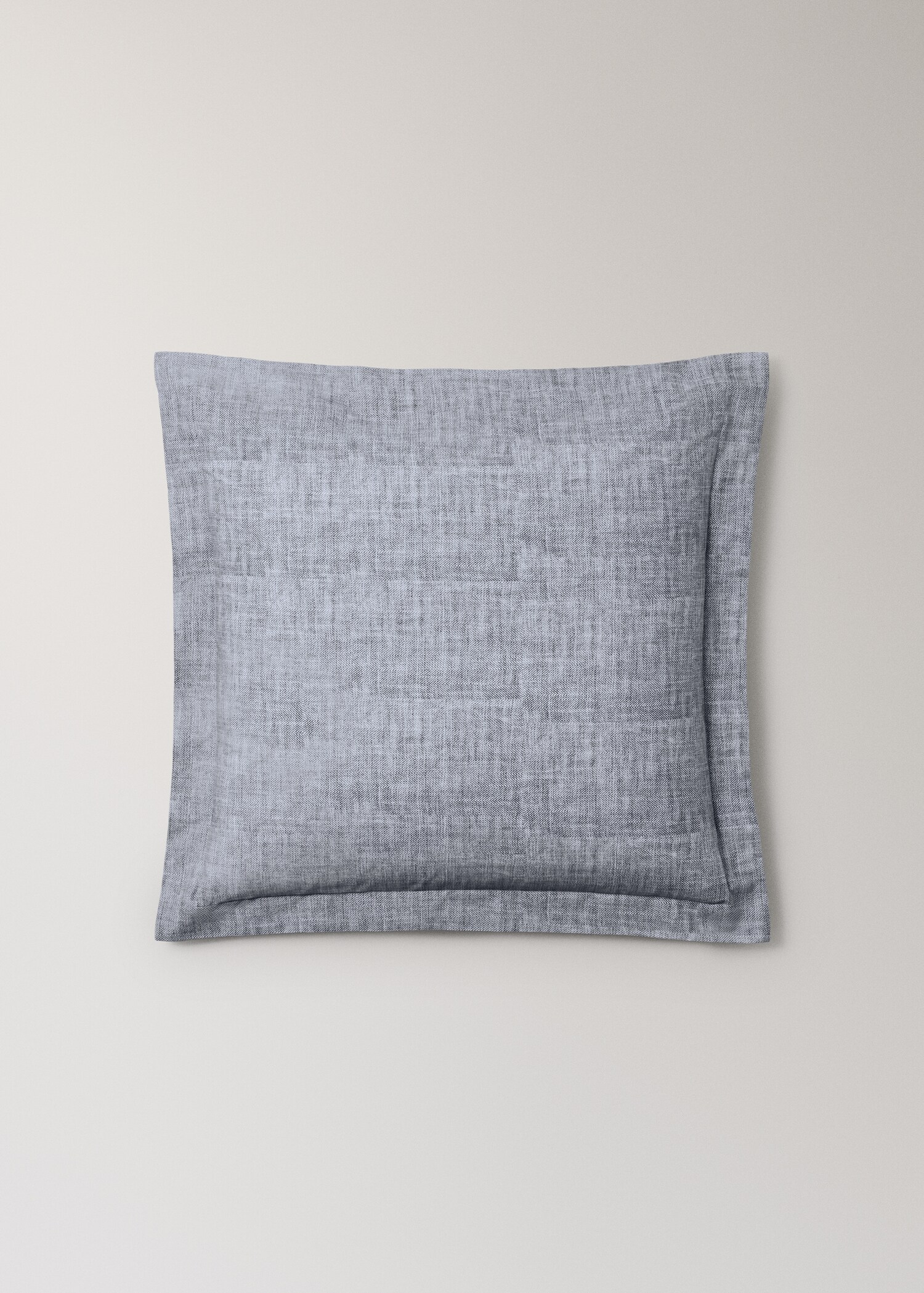 Two herringbone print cotton percale pillowcases 60x60 cm - Article without model