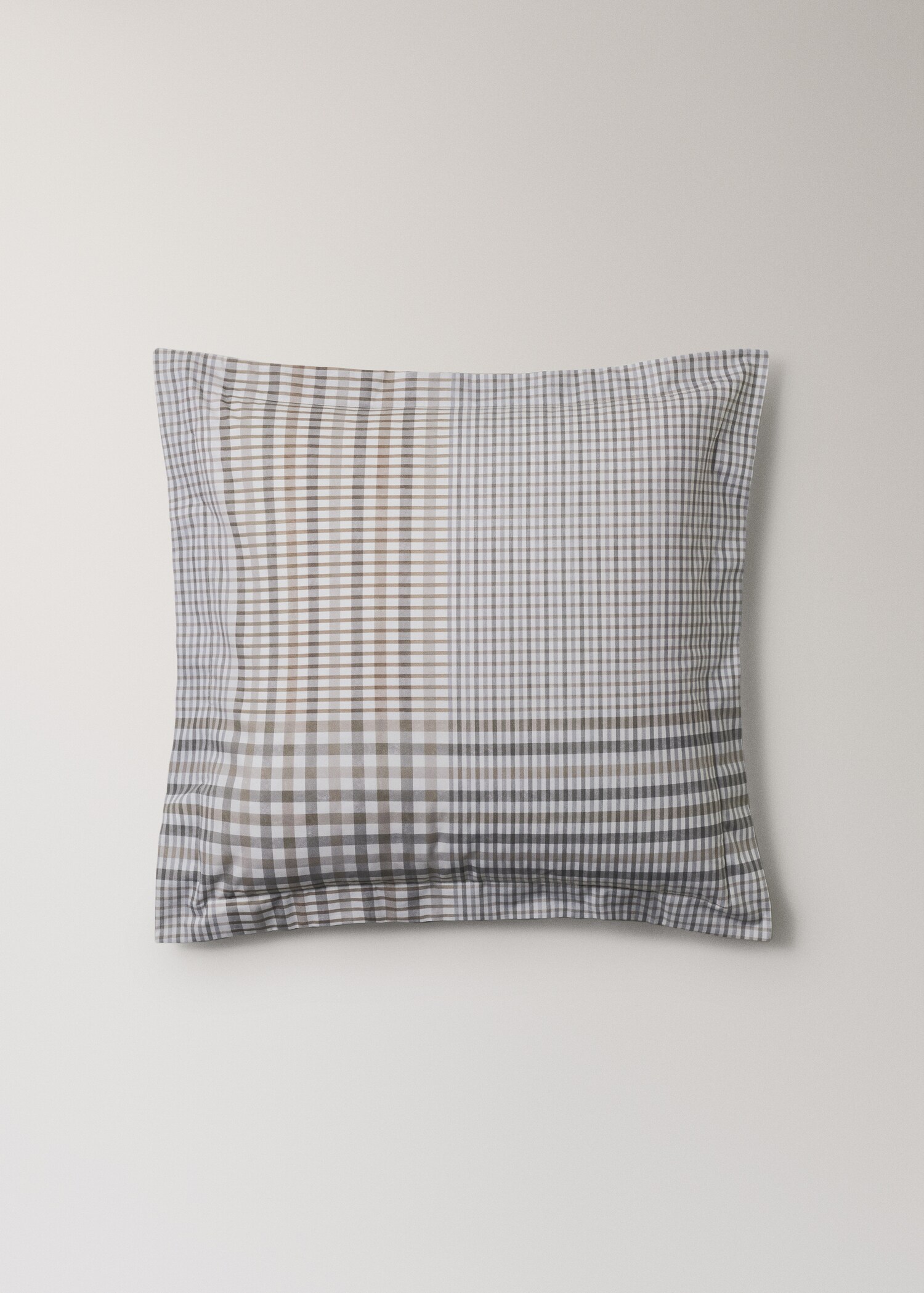 200 thread count cotton percale pillowcase, checkered pattern, 60x60 cm - Товар без моделі