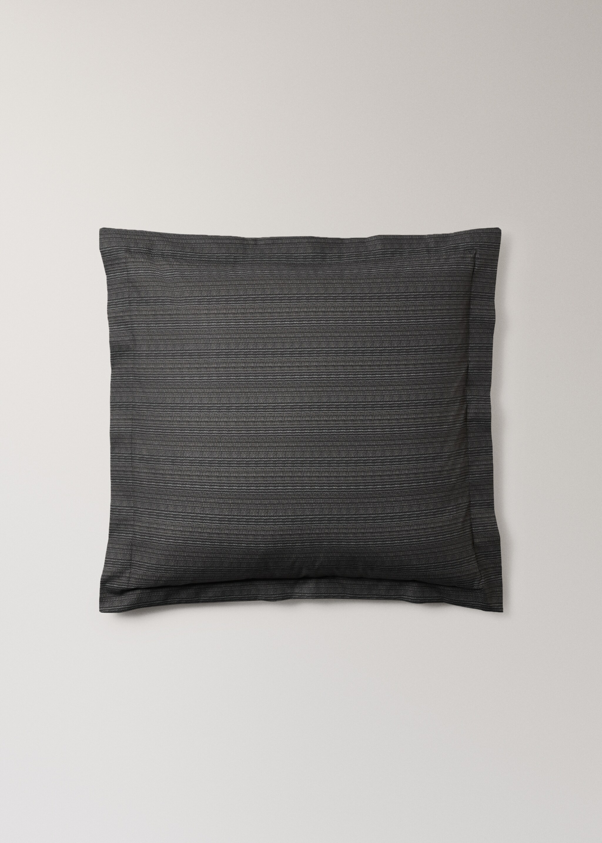 Two percale cotton tailored-print pillowcases 60x60 cm - Article without model, Chocolate. Ref: 17011581-00.