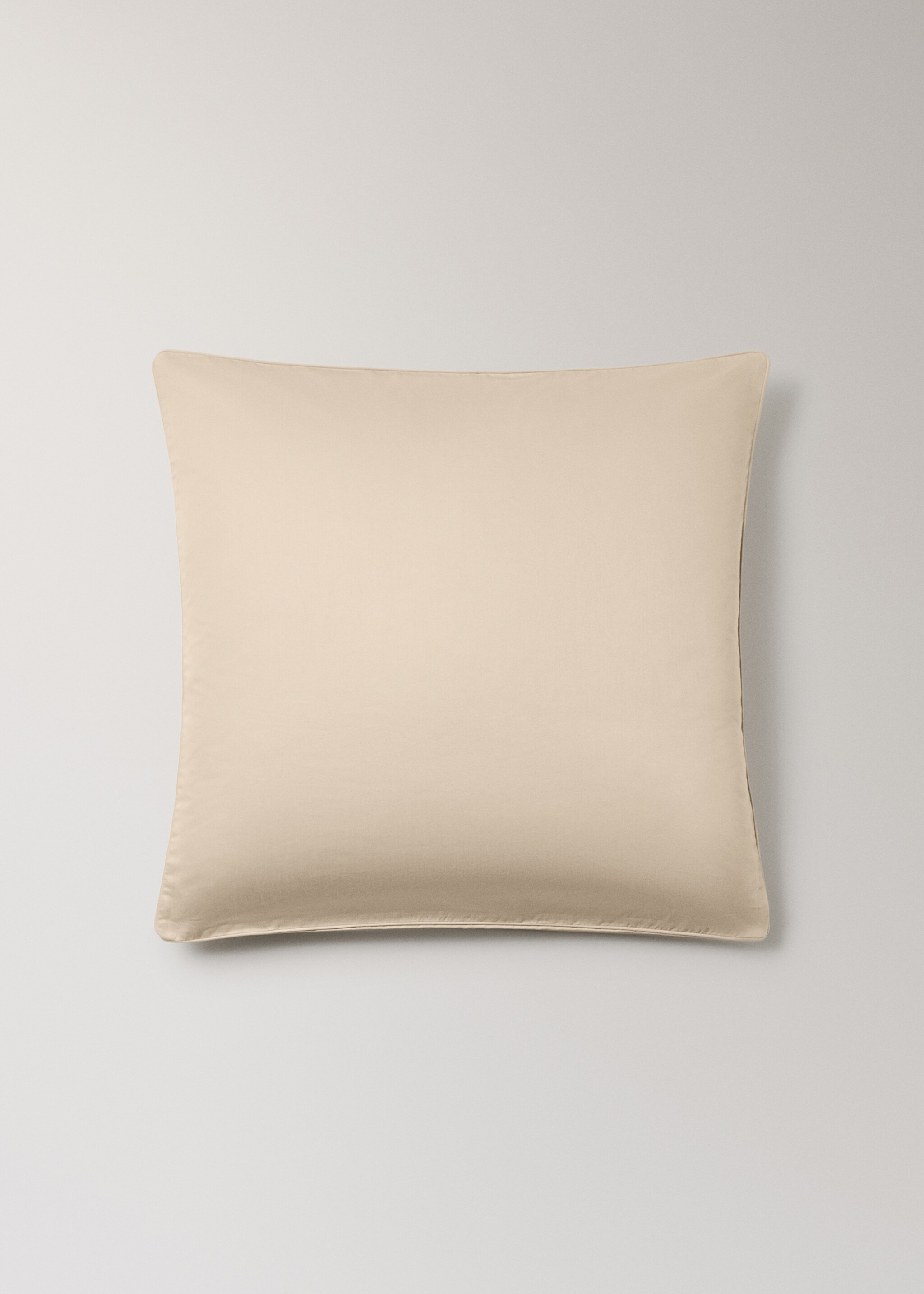 Two 600-thread count cotton satin pillowcases 60x60 cm - Article without model, Beige. Ref: 17011584-00.