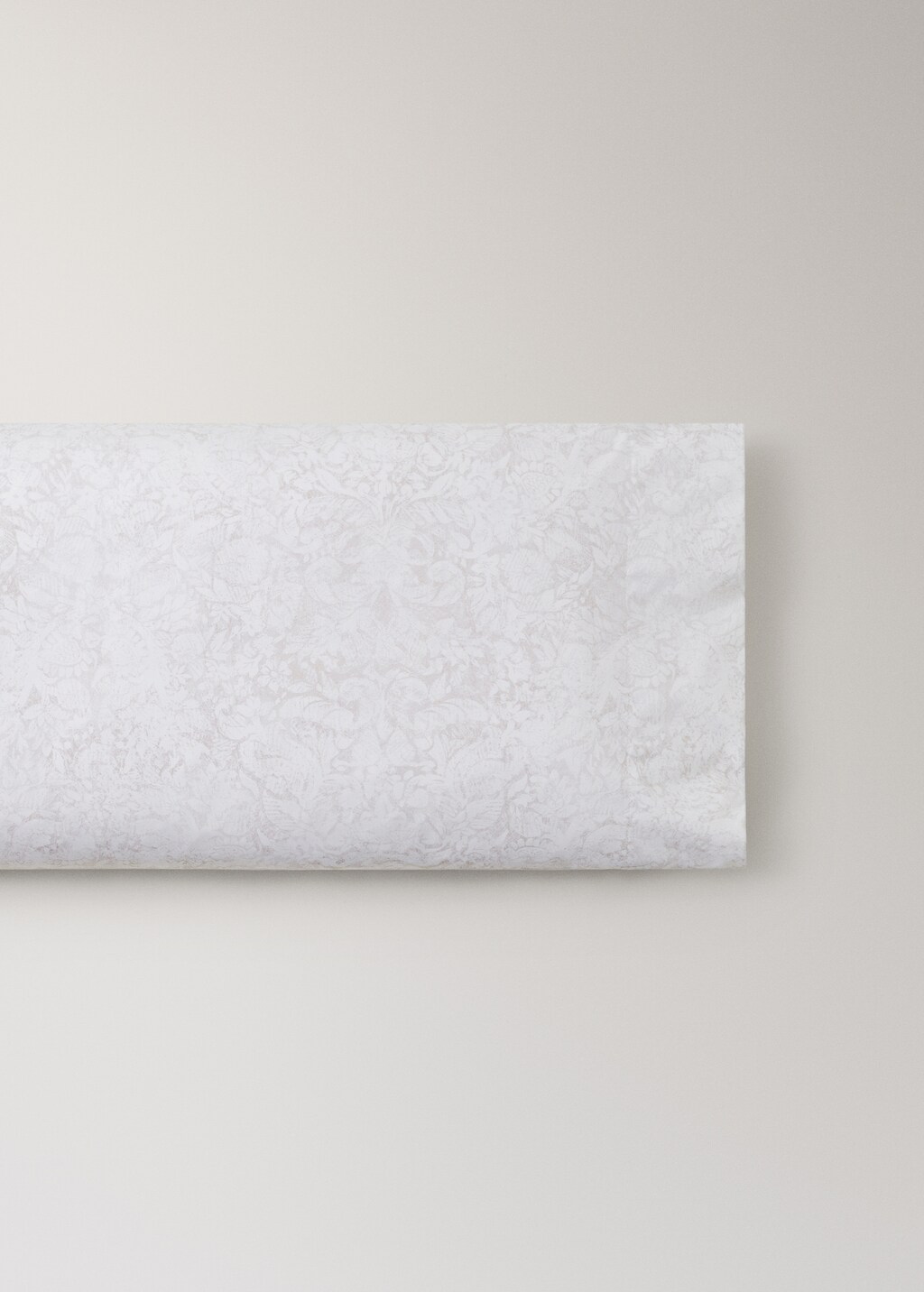 Percale cotton floral-print pillowcase 45x110cm