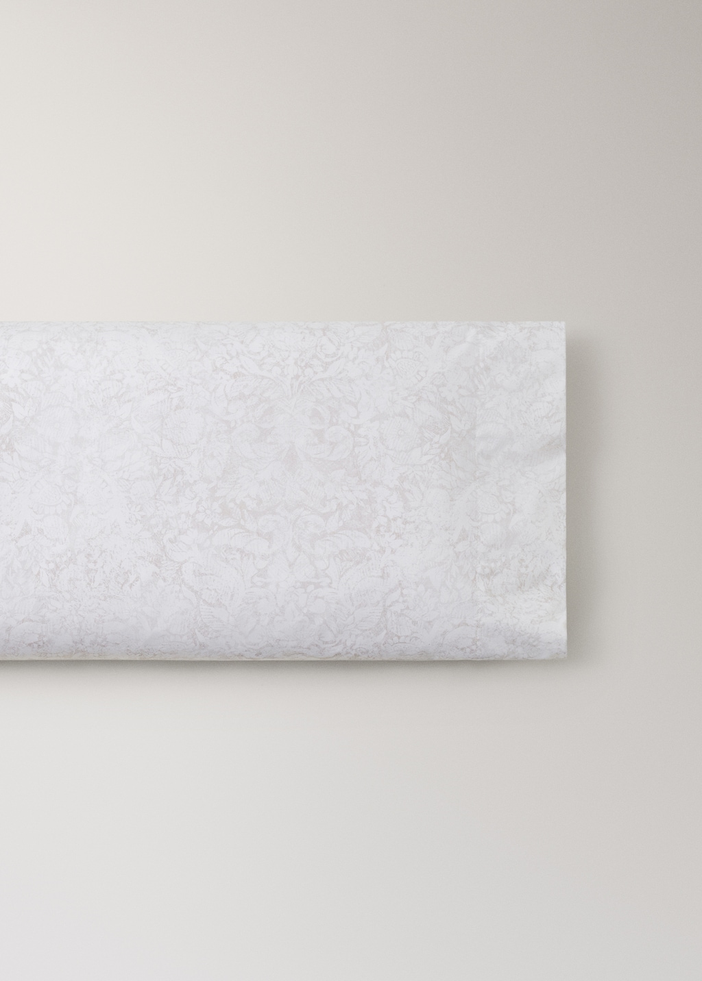 Percale cotton floral-print pillowcase 45x110cm