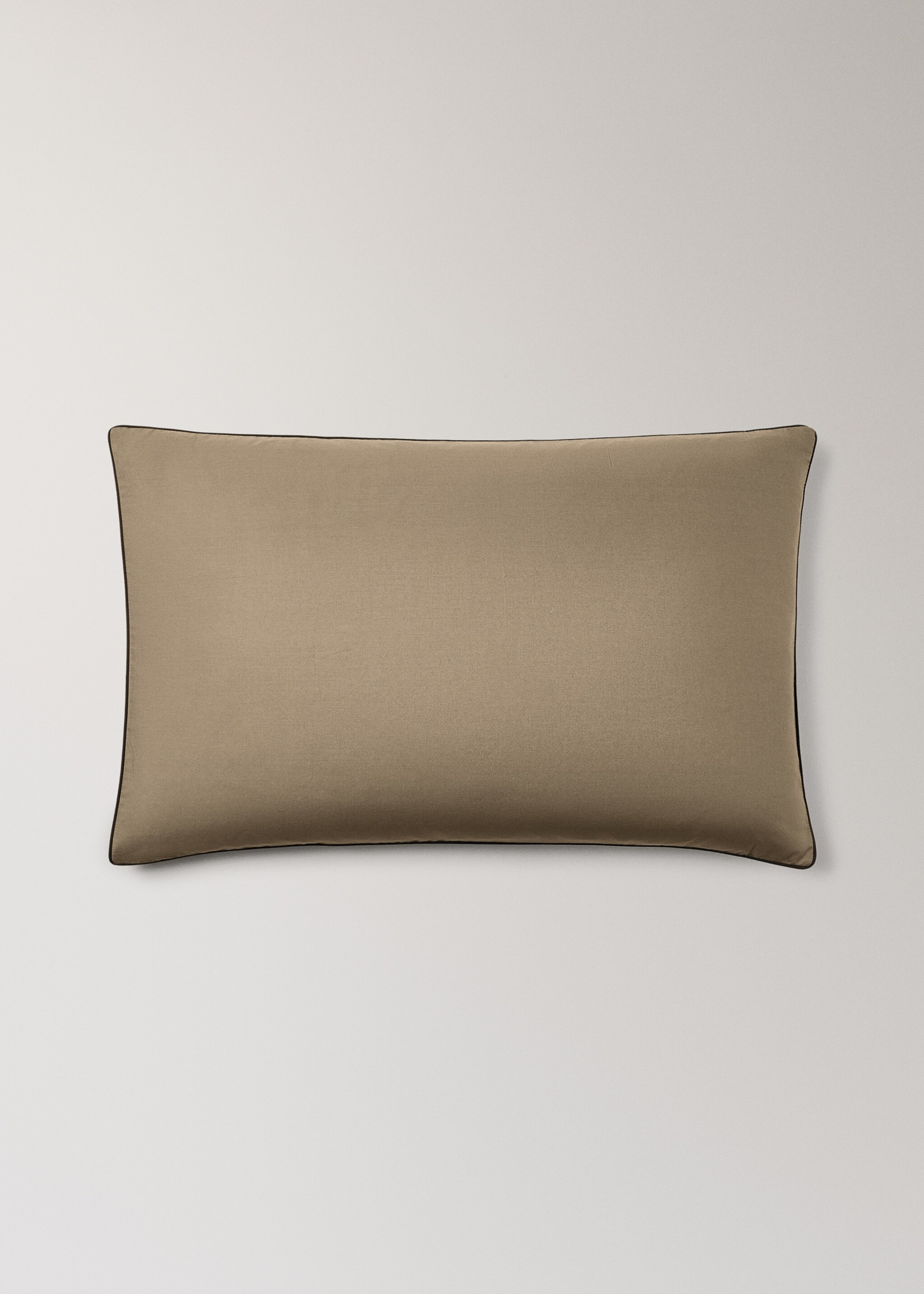 Reversible cotton percale pillowcase with contrasting trim, 50x75 cm - Article without model, Blue. Ref: 17011592-00.