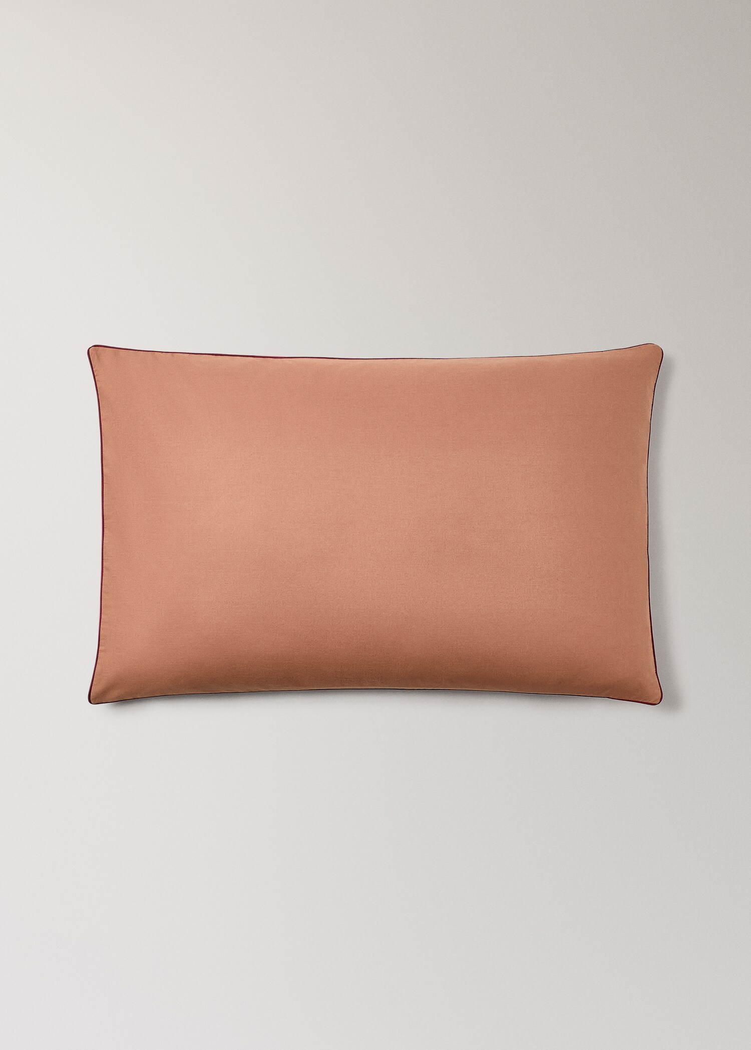 Reversible cotton percale pillowcase with contrasting trim, 50x75 cm - Article without model