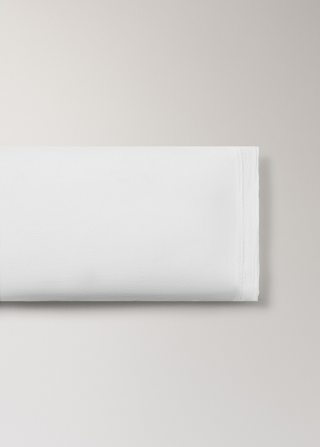 Washed cotton children’s pillowcase with lace ruffle 45x110 cm