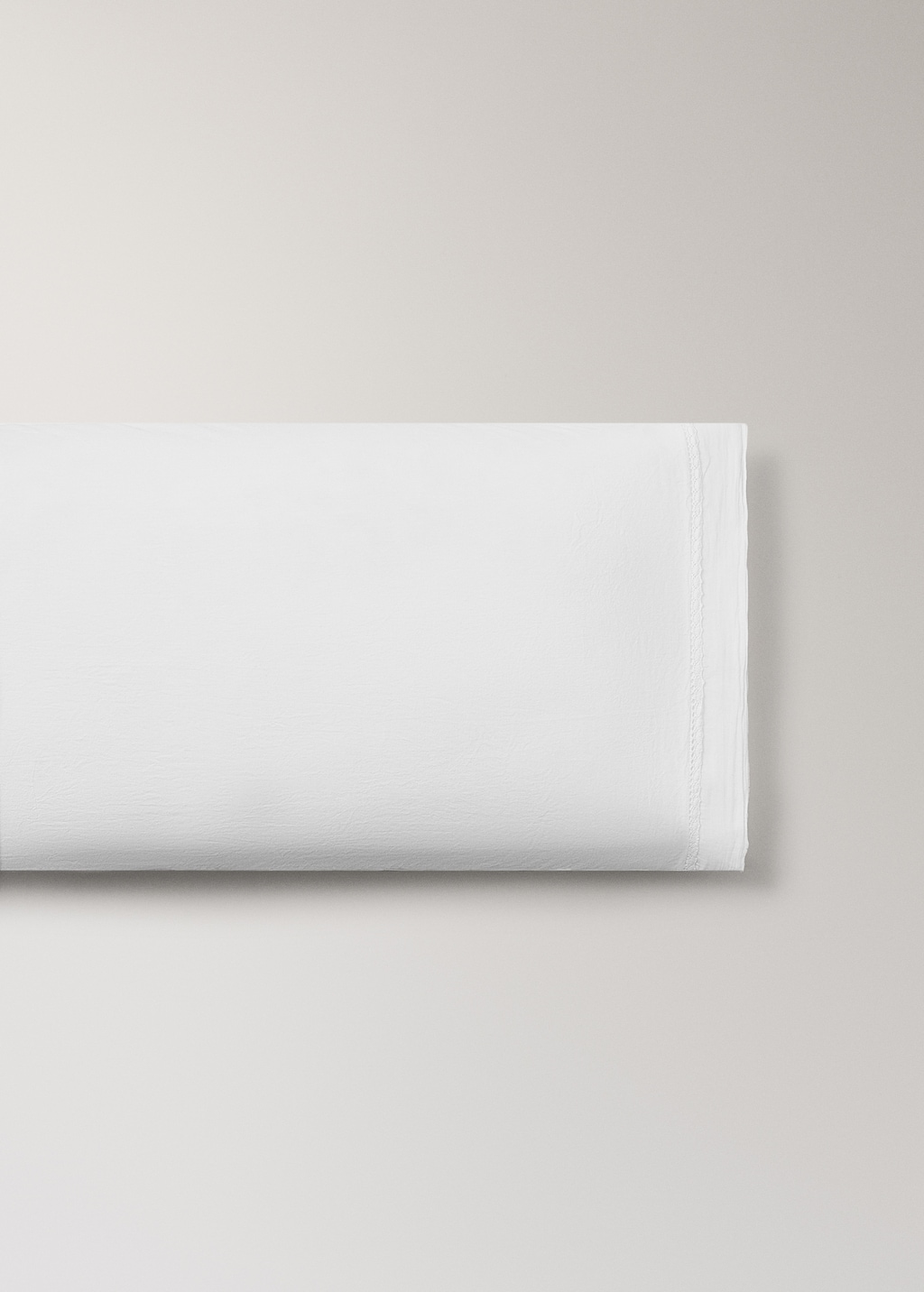 Washed cotton children’s pillowcase with lace ruffle 45x110 cm