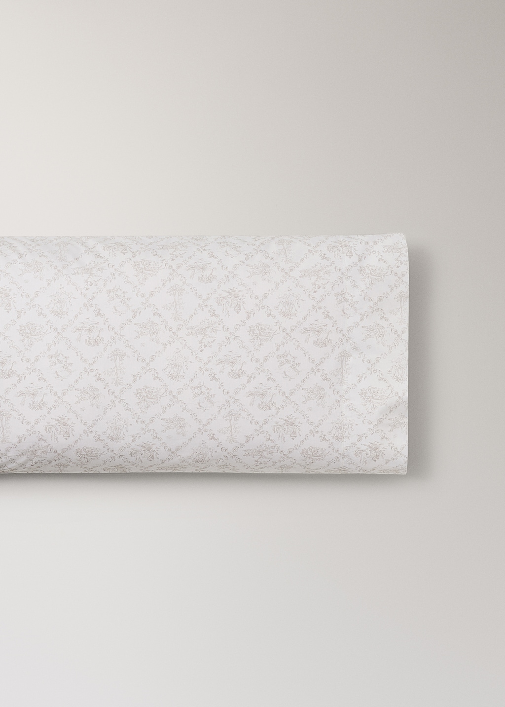 Toile de Jouy percale cotton pillowcase 45x110 cm