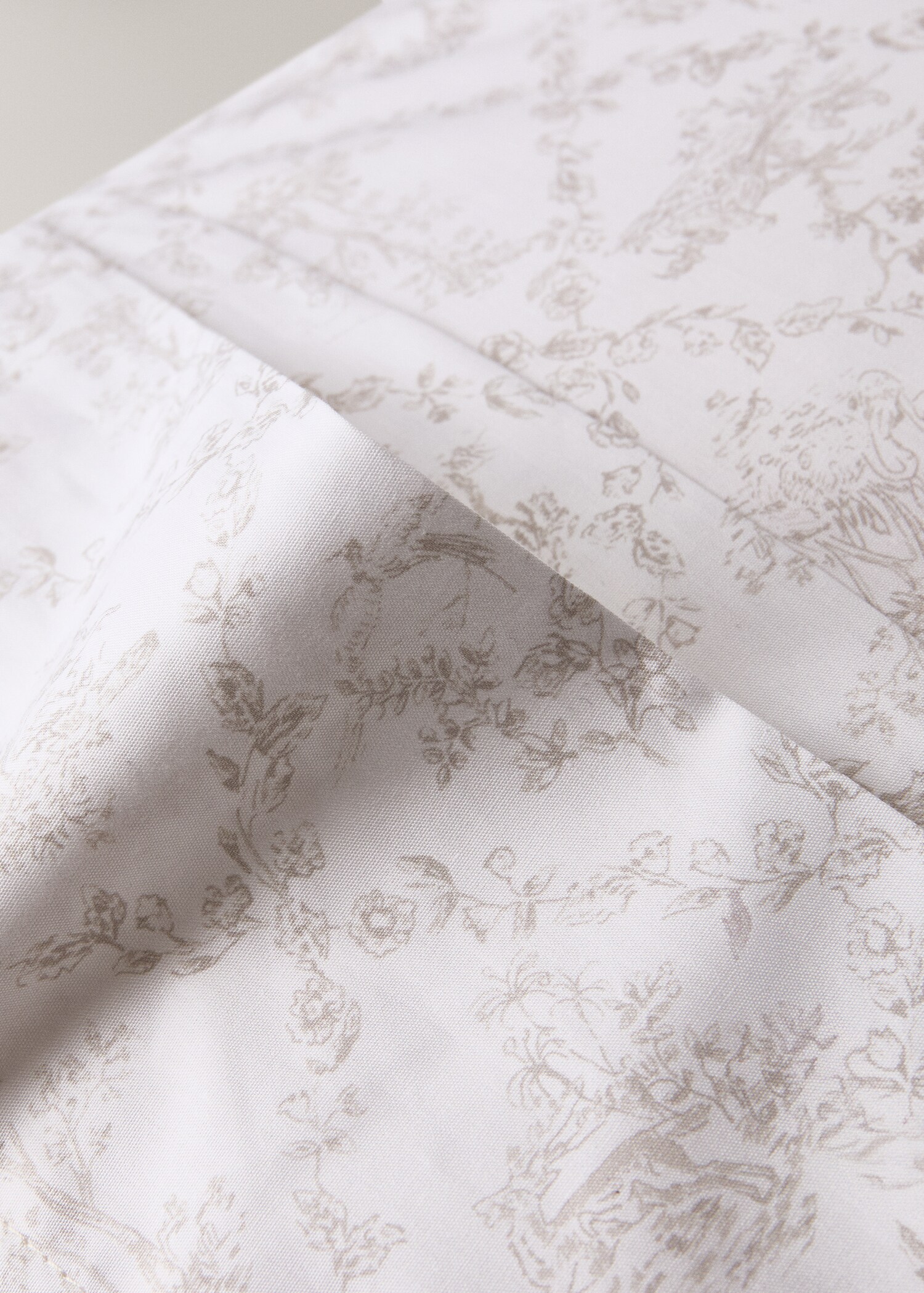 Toile de Jouy cotton percale pillowcase 45x110 cm - Details of the article 2