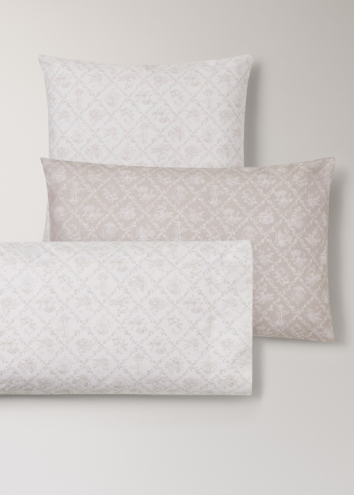 Toile de Jouy cotton percale pillowcase 50x75 cm - Details of the article 3