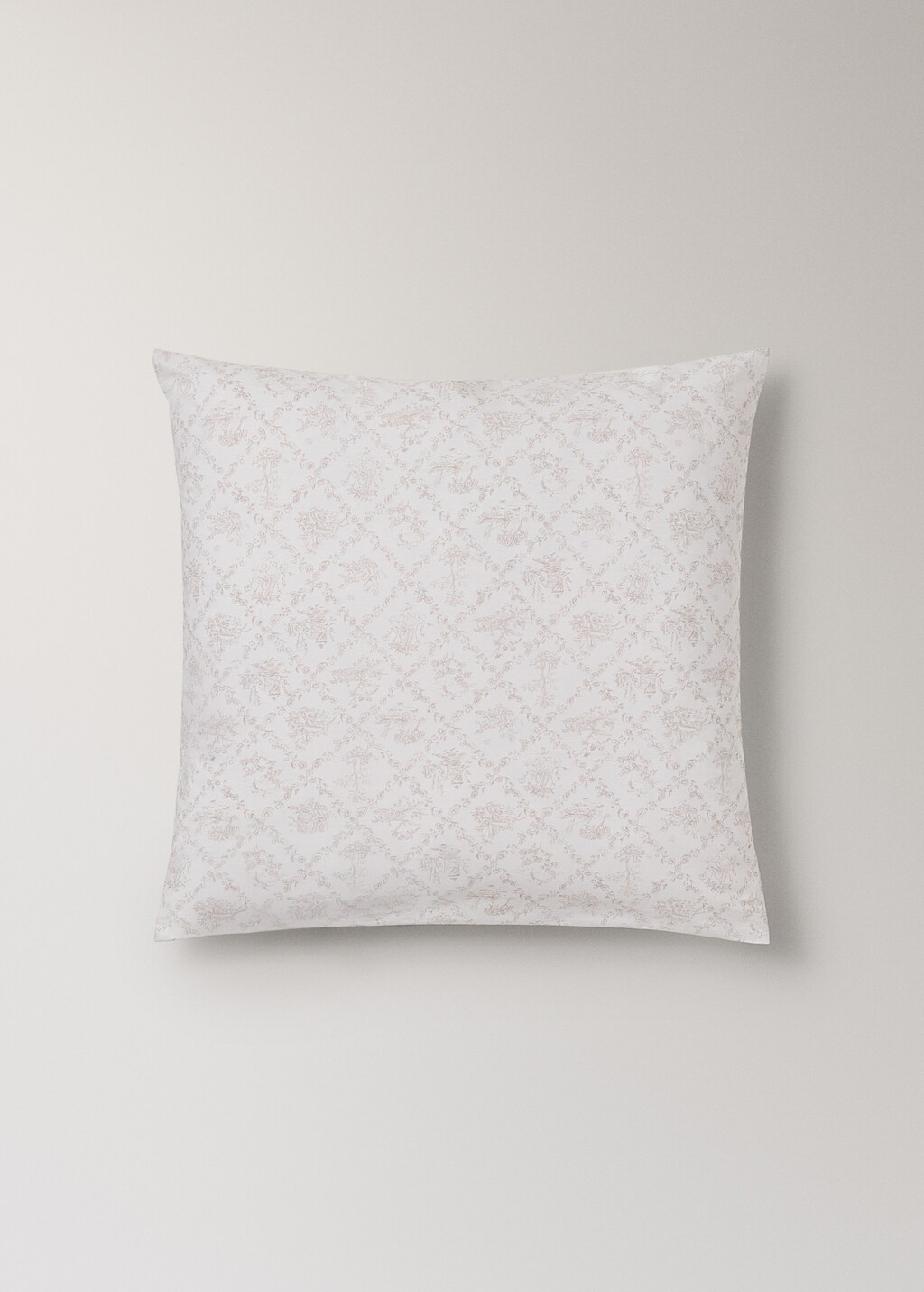 Toile de Jouy percale cotton pillowcase 60x60 cm
