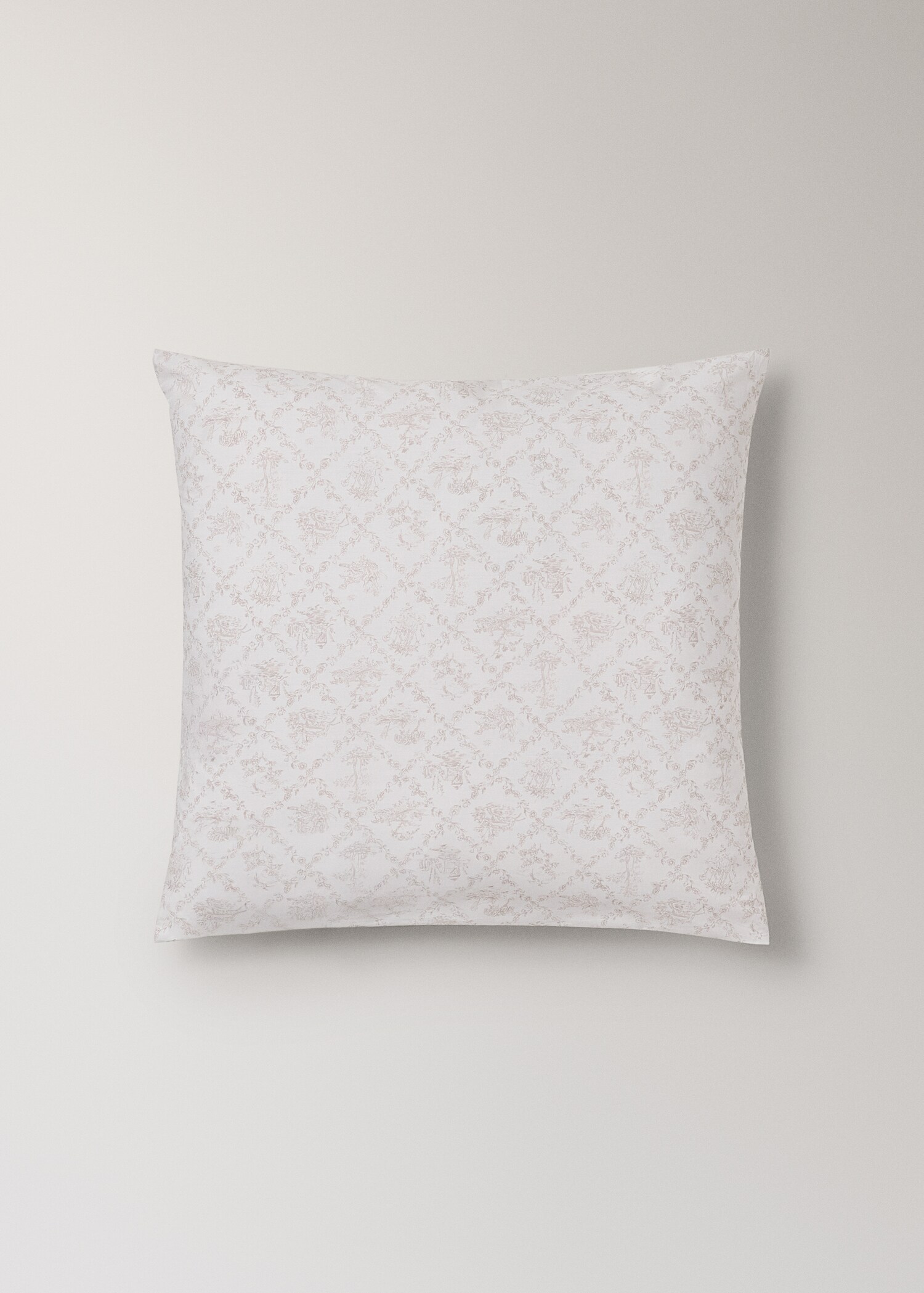 Toile de Jouy percale cotton pillow cover 60x60 cm - Article without model