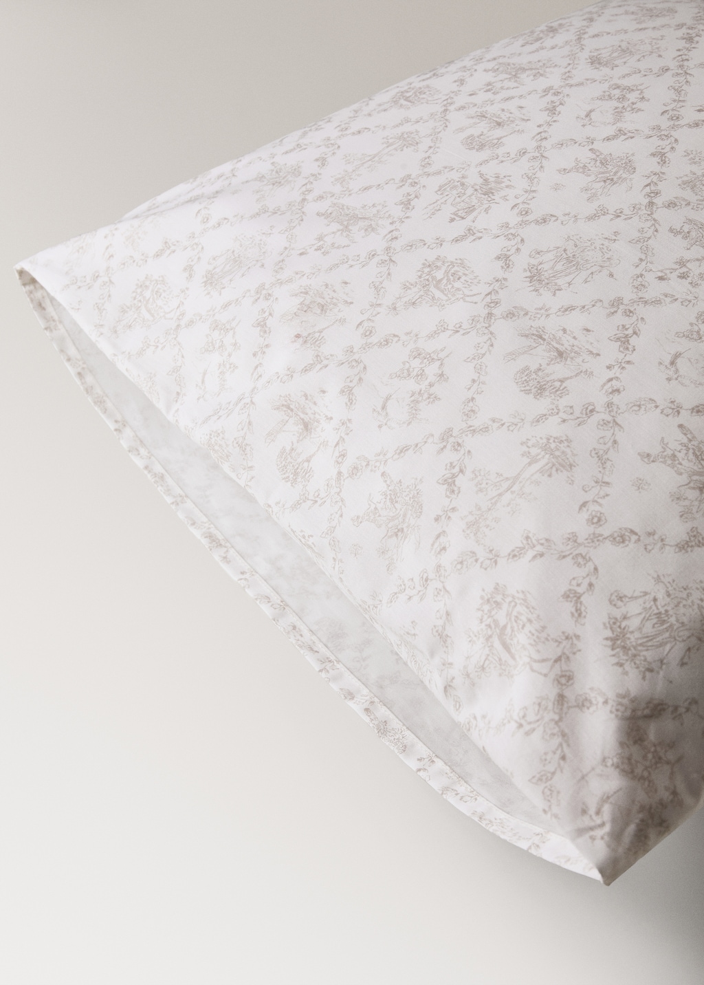 Toile de Jouy percale cotton pillowcase 60x60 cm