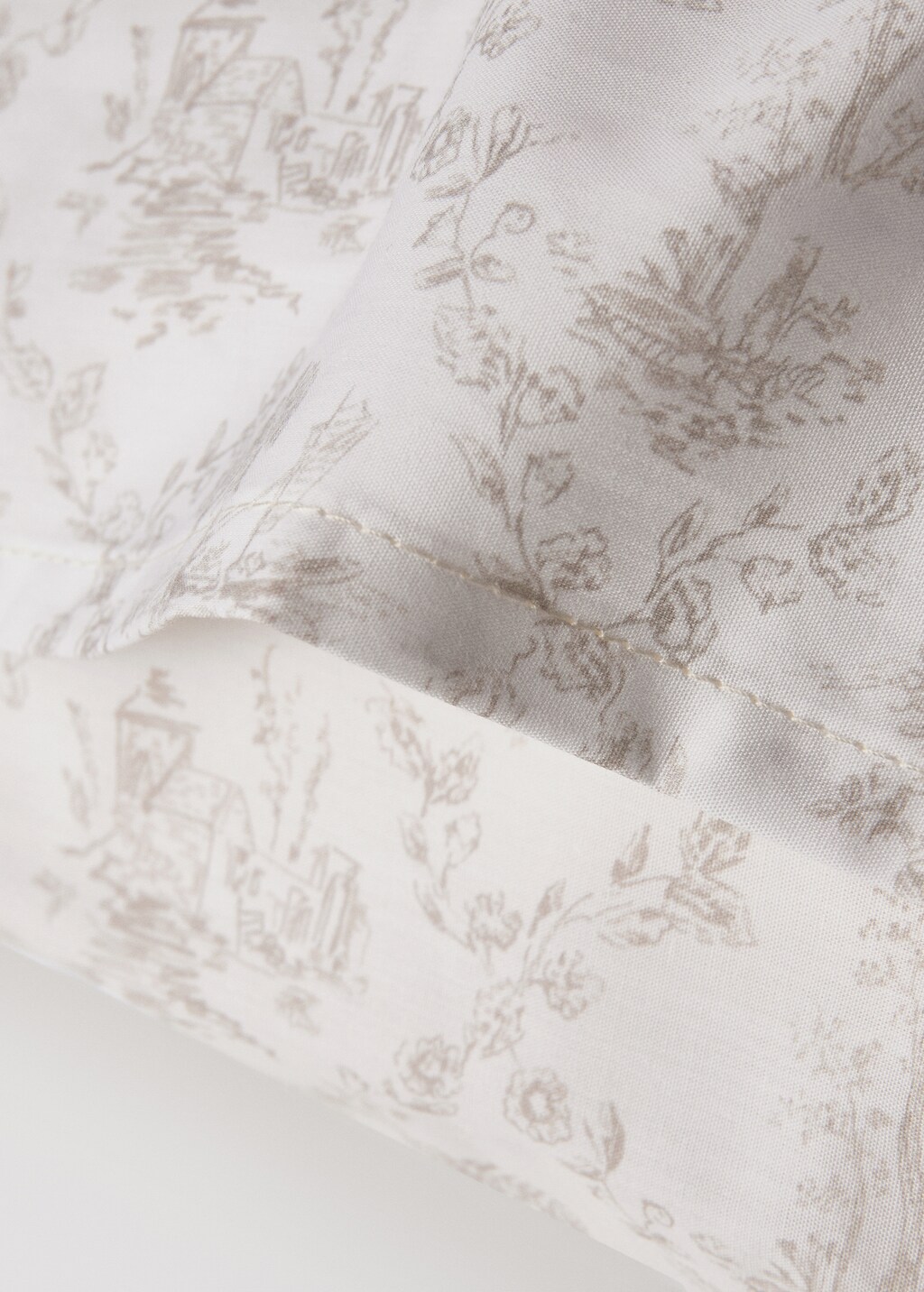 Toile de Jouy percale cotton pillowcase 60x60 cm