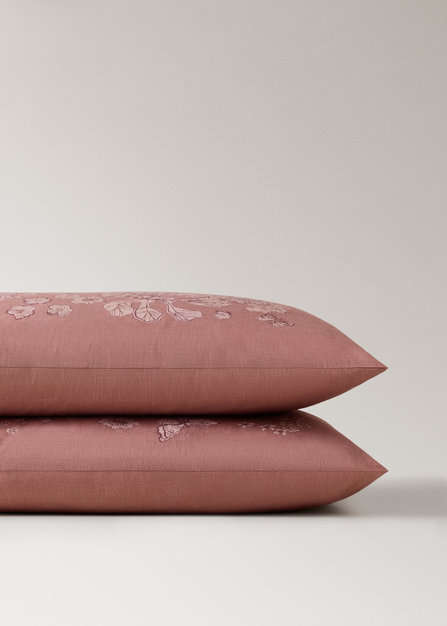 Floral print cotton percale pillowcase 50x75 cm - Детальніше про товар 1