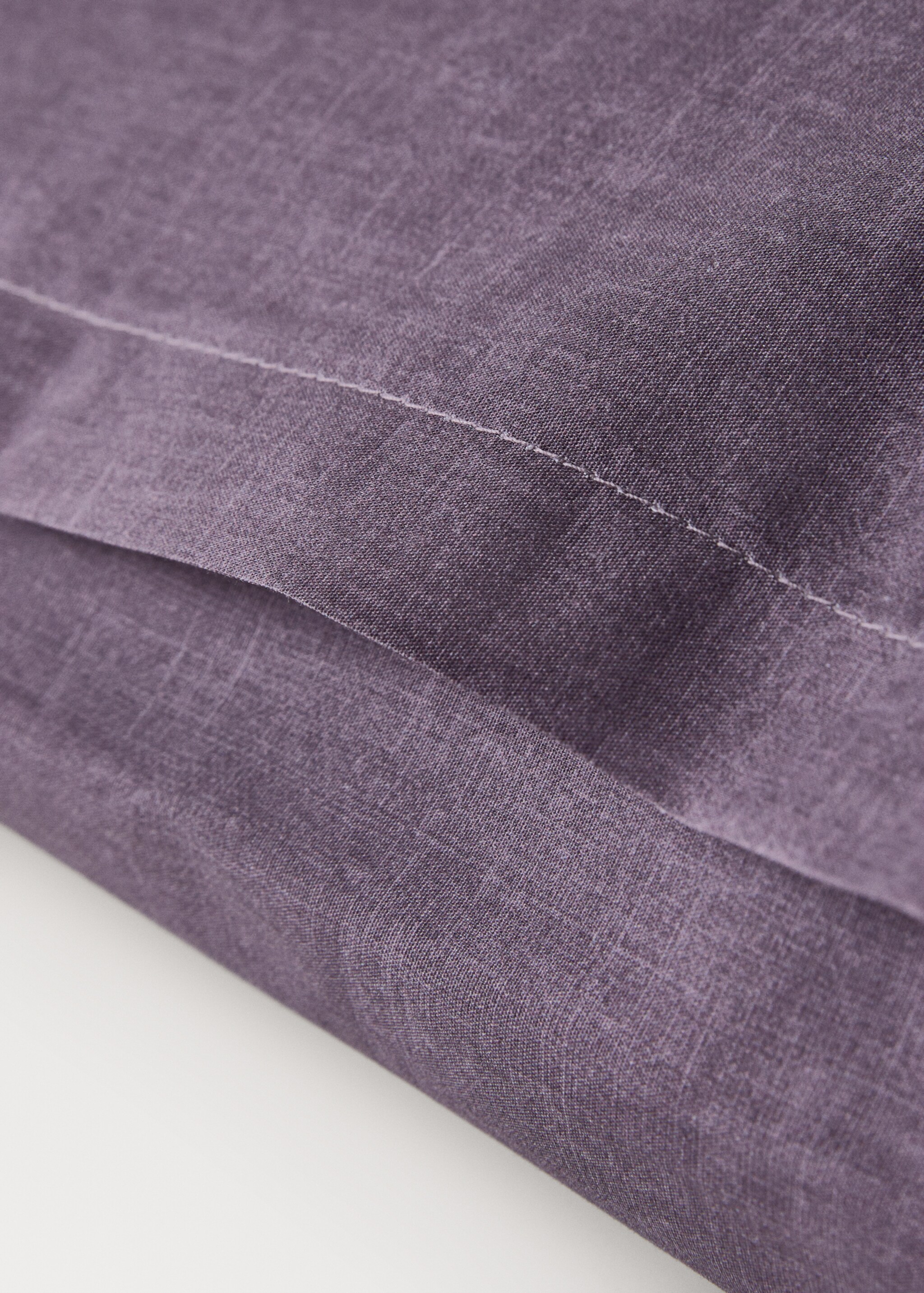 Percale cotton floral-print pillowcase 50x75 cm - Details of the article 3, Plum. Ref: 17011609-00.