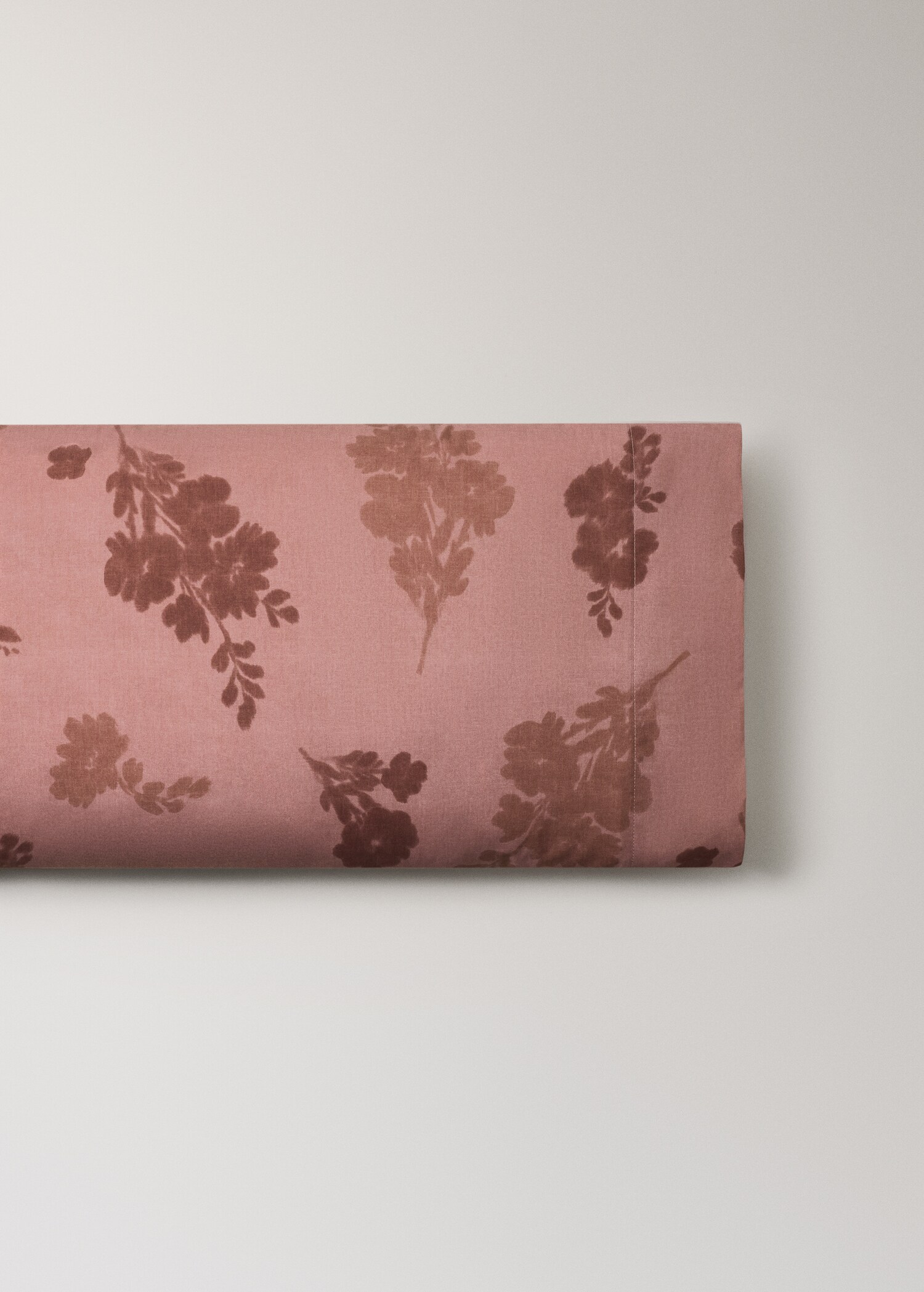 Percale cotton pillowcase with 200 thread count, blurred flower design, 45x110 cm - Article without model