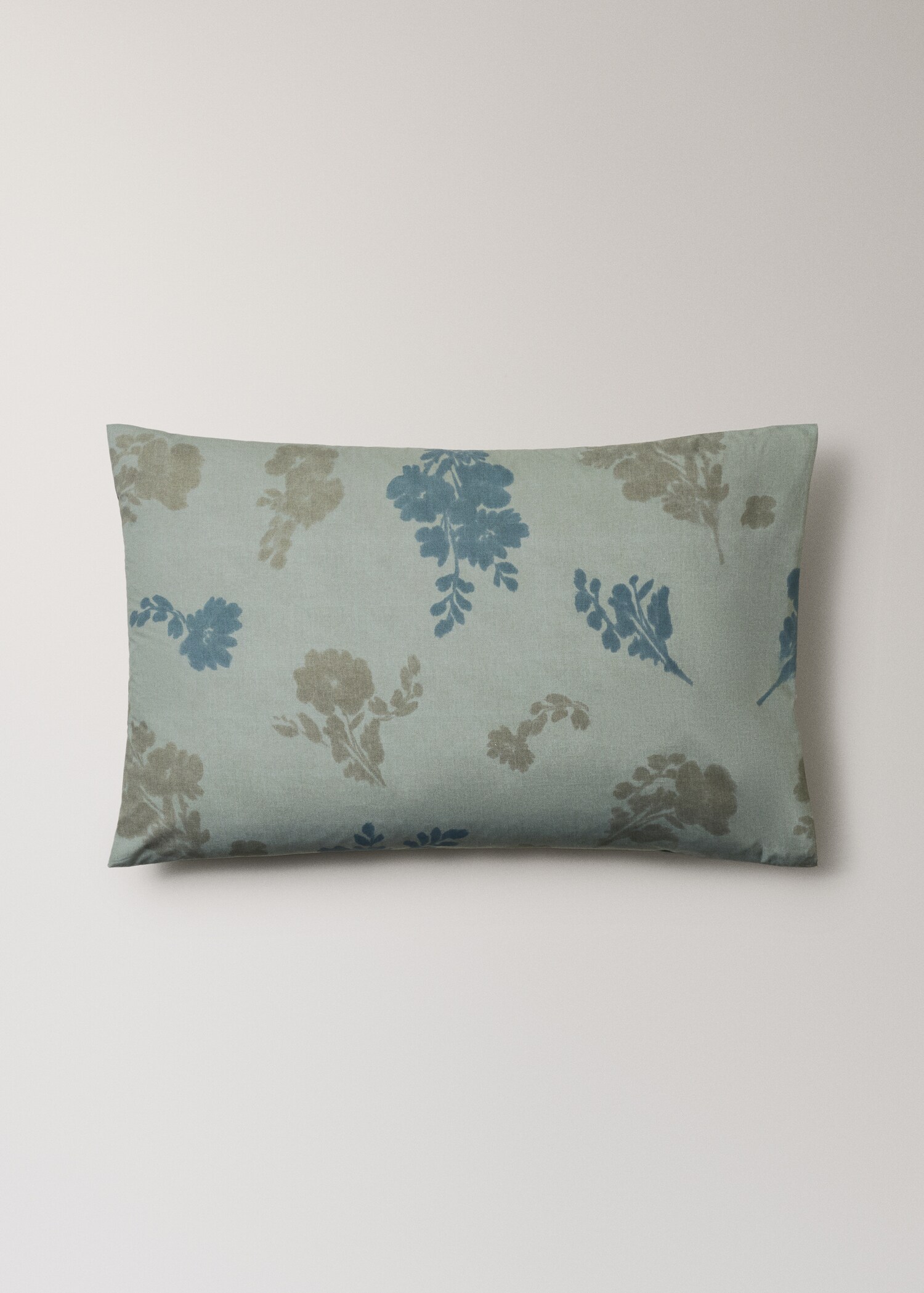 Percale cotton pillowcase, 200 thread count, blurred flower design, 50x75 cm - Article without model