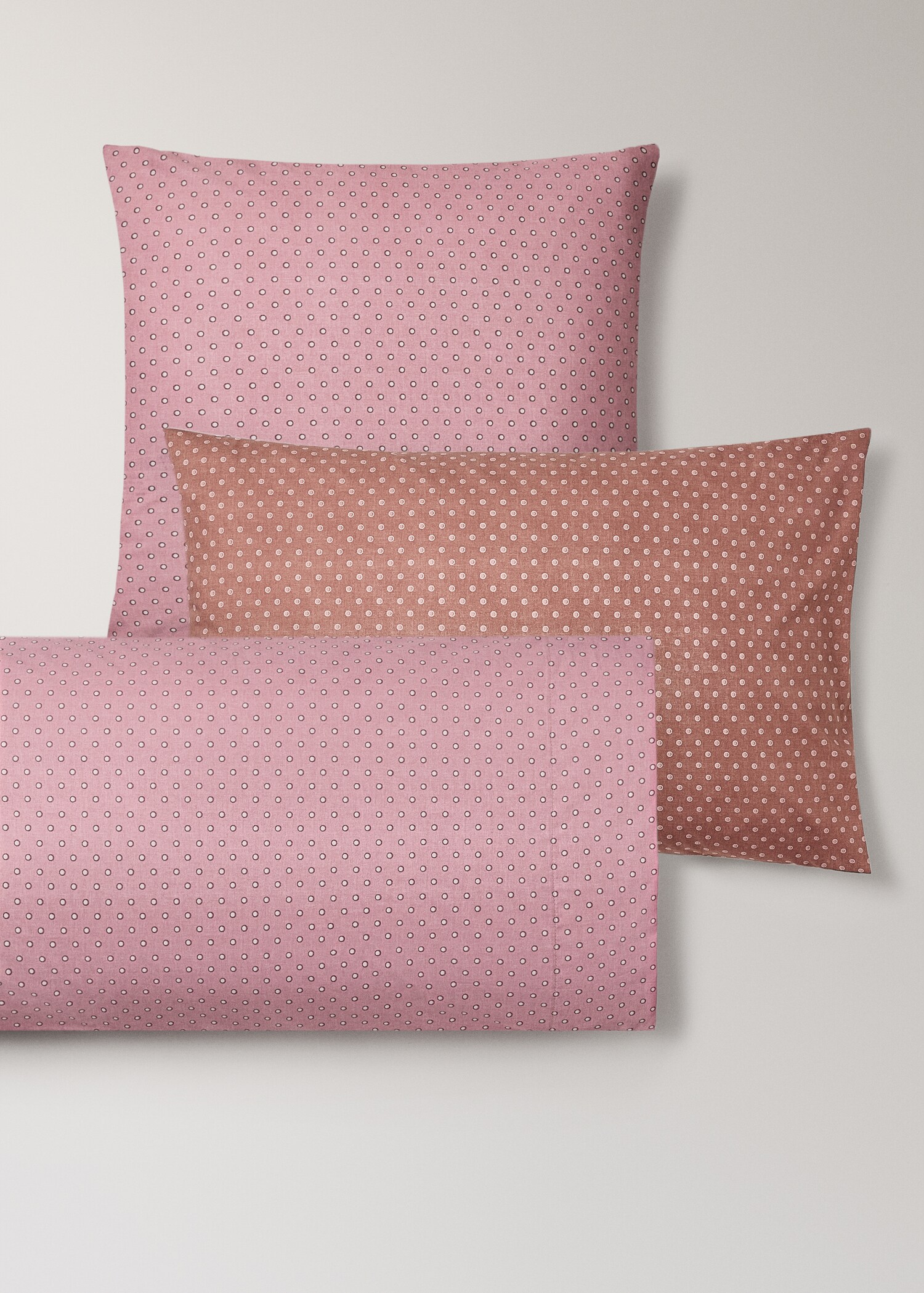 Reversible cotton polka dot children's pillowcase 45x110 cm - Details of the article 3