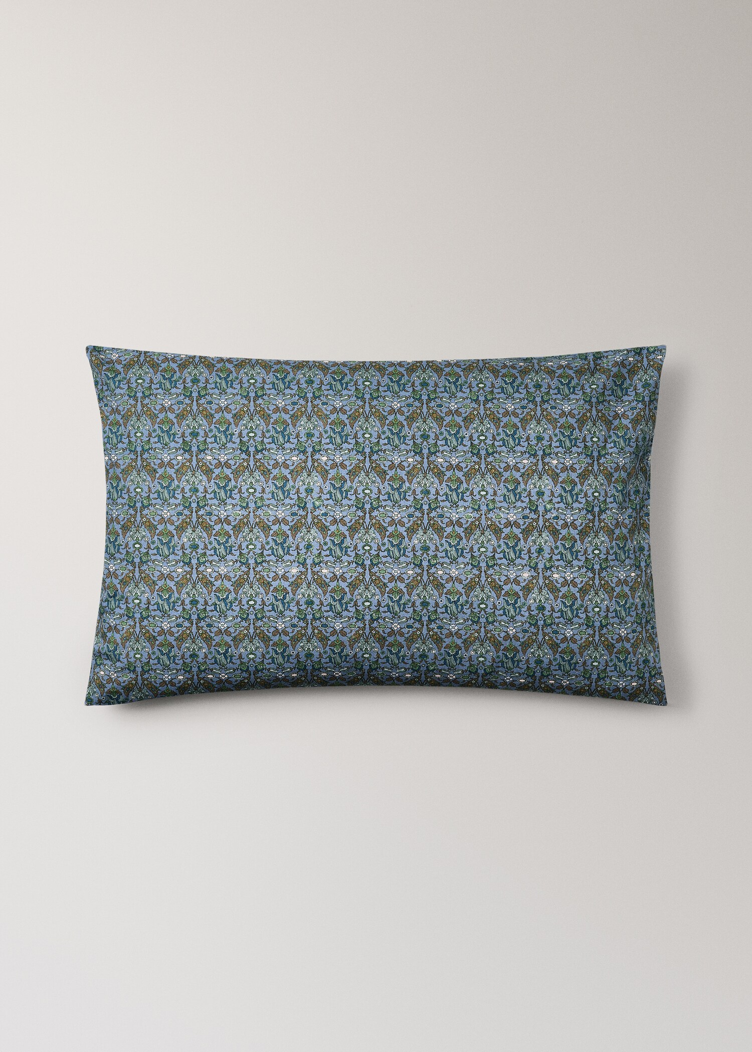 Capa de almofada de algodão percal estampada com flores pequenas 50x75 - Artigo sem modelo