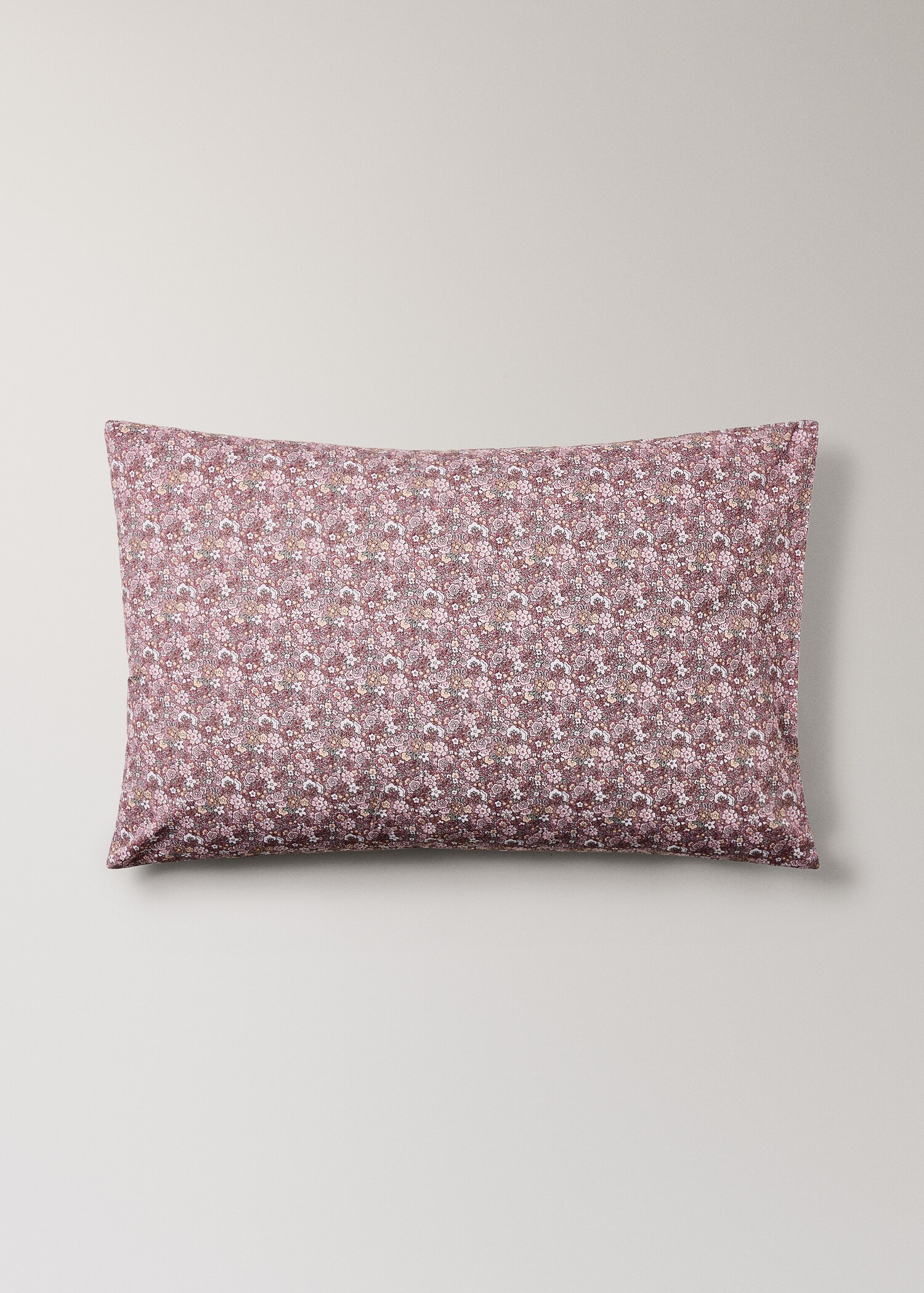 Small floral print cotton percale pillowcase 50x75 - Article without model