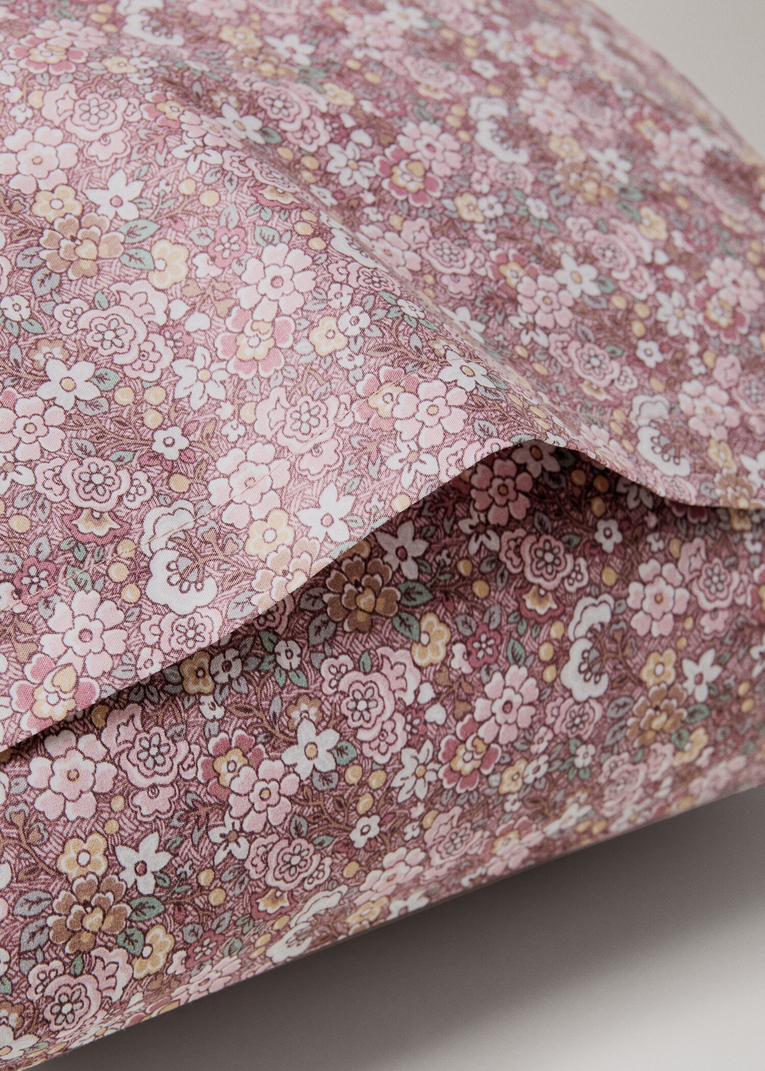 Small floral print cotton percale pillowcase 50x75 - Details of the article 1