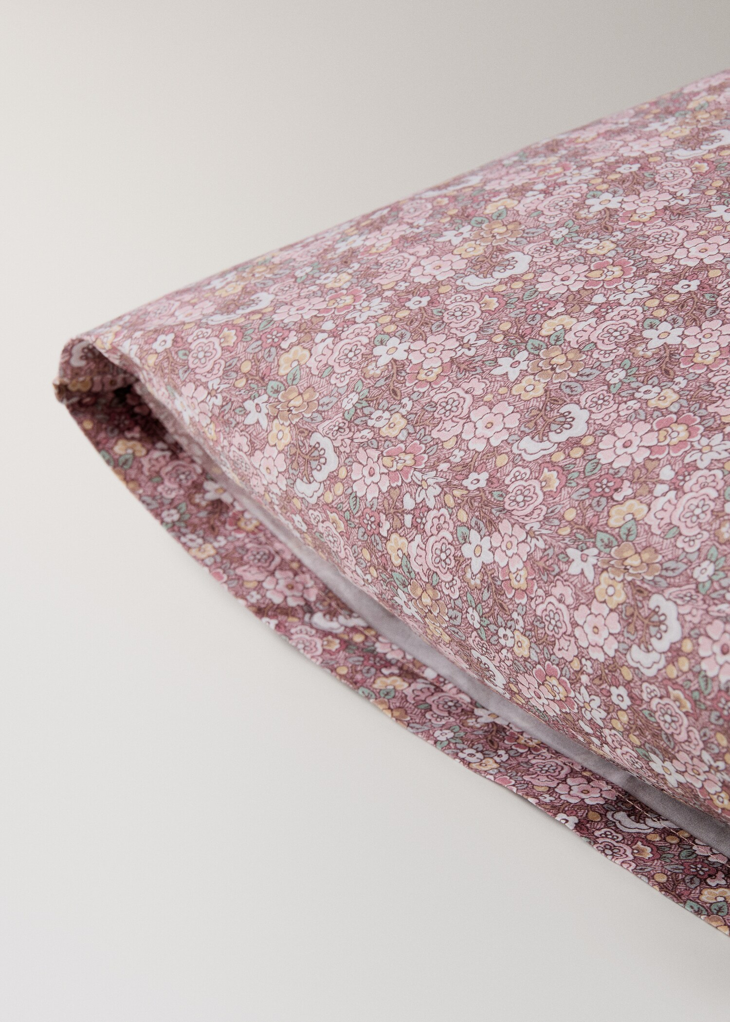 Small floral print cotton percale pillowcase 50x75 - Details of the article 2