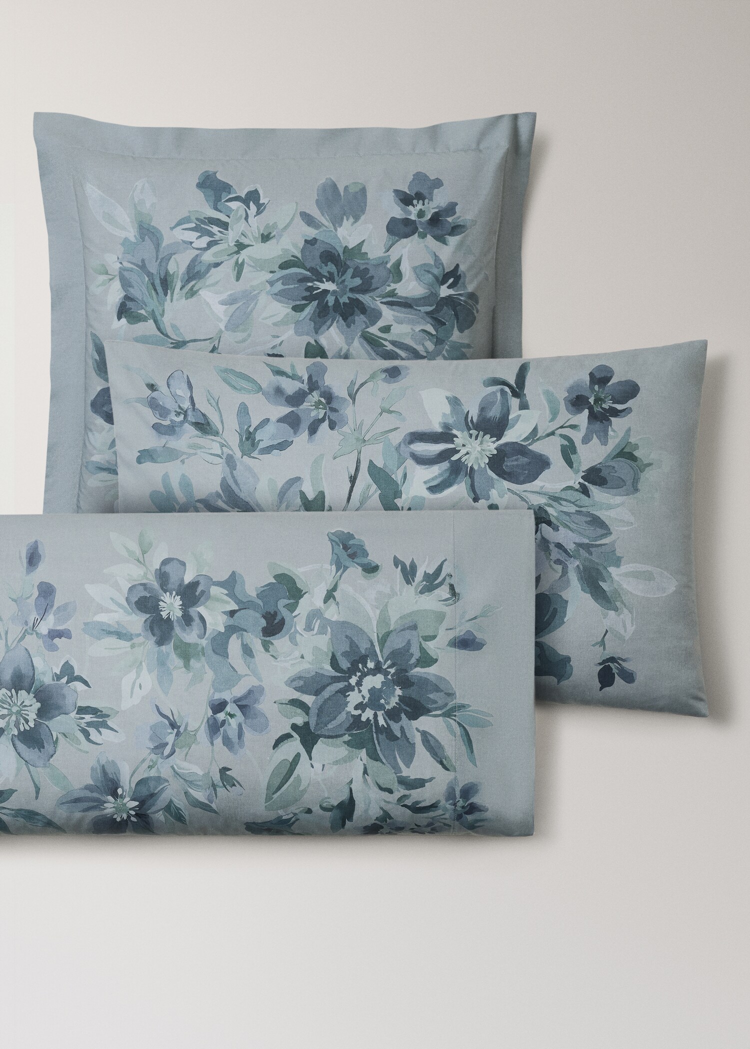 Housse de coussin en coton percale imprimé fleur aquarelle 60x60 cm - Détail de l'article 4