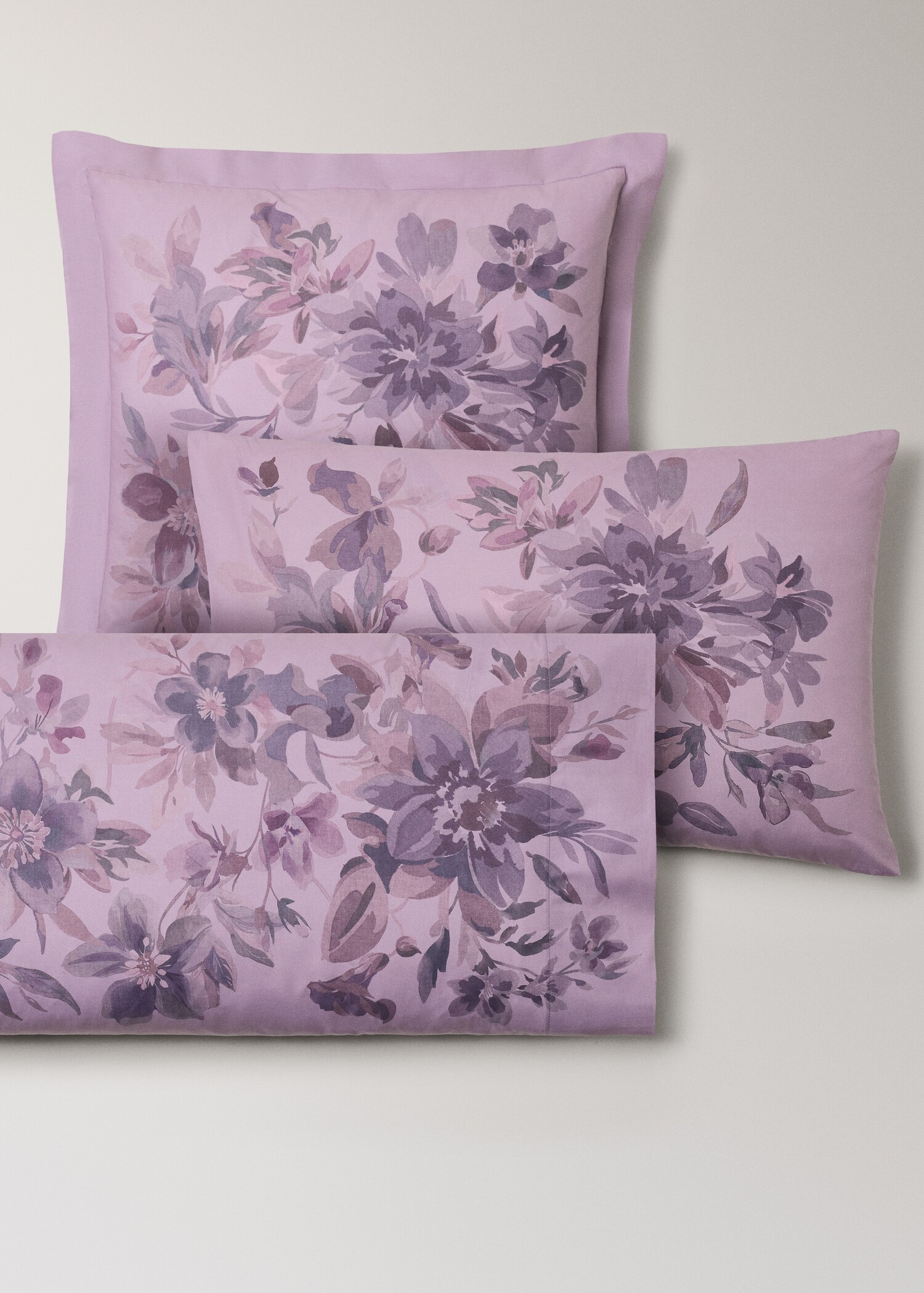Housse de coussin en coton percale imprimé fleur aquarelle 60x60 cm - Détail de l'article 4