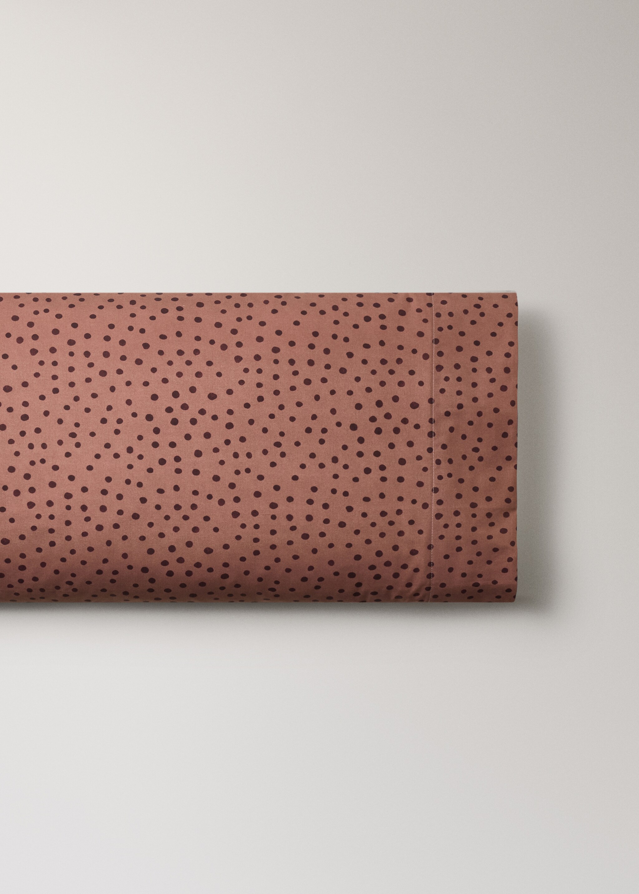 200 thread count cotton percale pillowcase with polka dot print 45x110 cm - Article without model, Burnt Orange. Ref: 17011630-00.