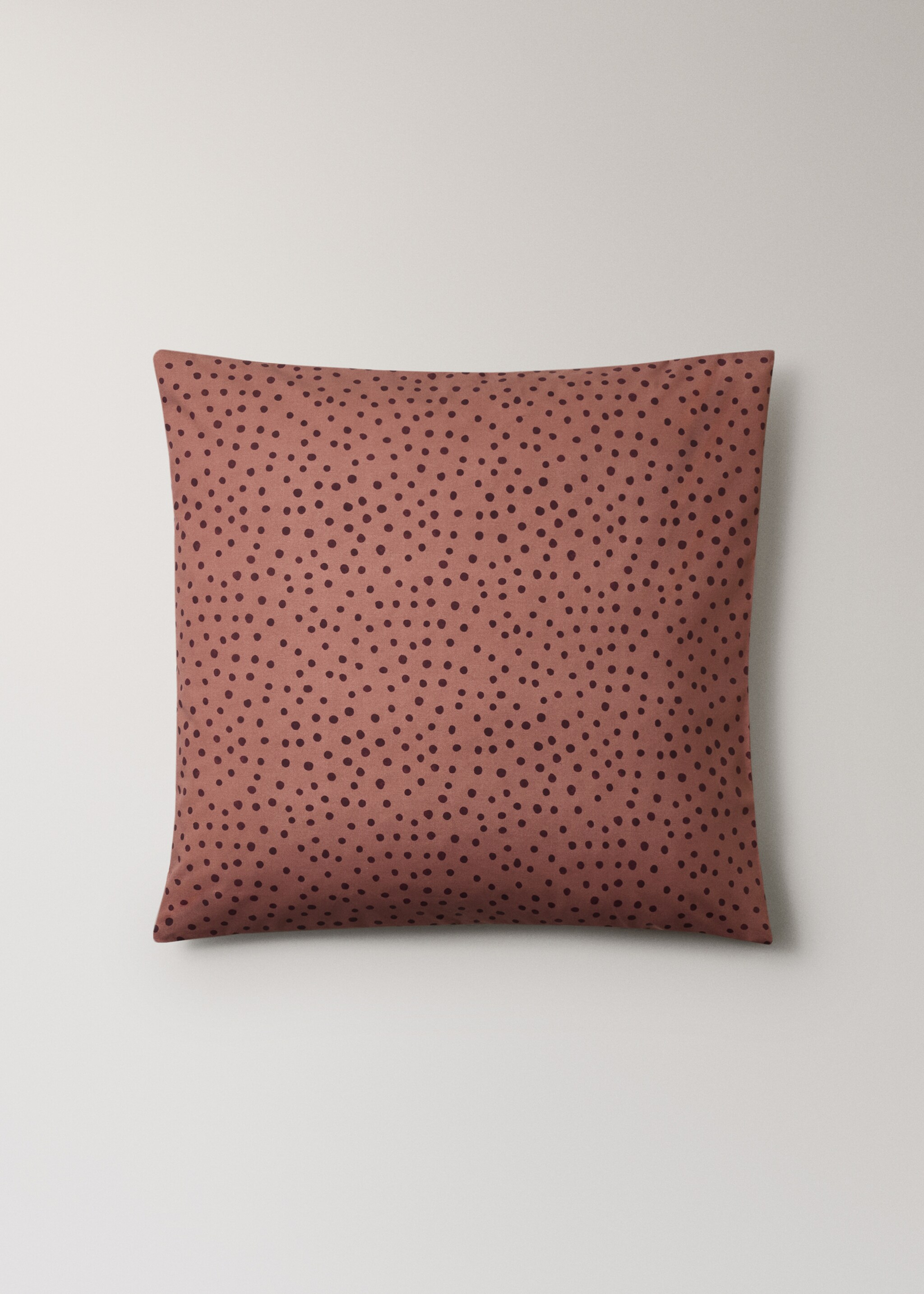 200 thread count cotton percale pillowcase with polka dot print 60x60 cm - Article without model, Burnt Orange. Ref: 17011632-00.