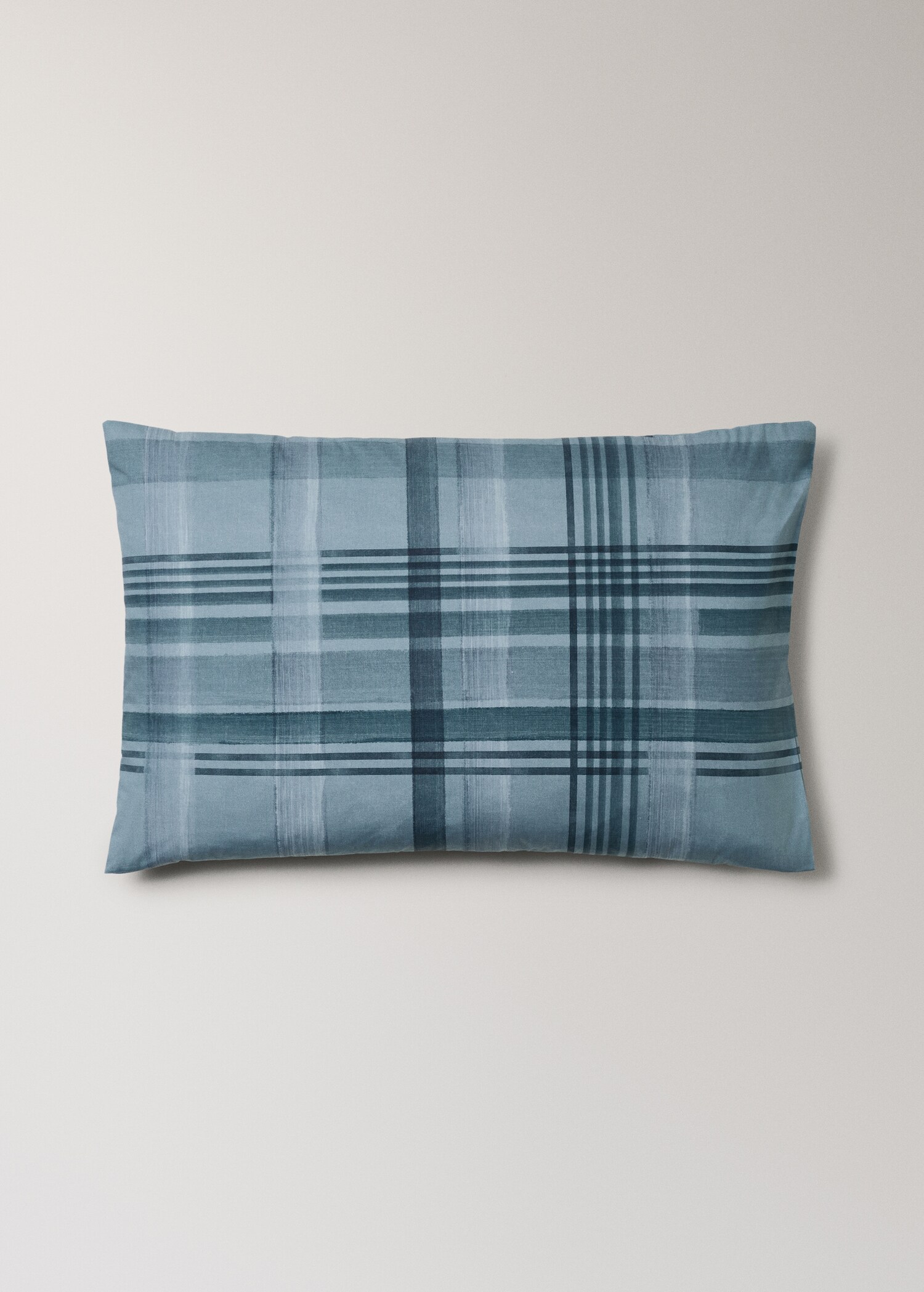 Watercolour check print percale cotton pillowcase 50x75 cm - Article without model