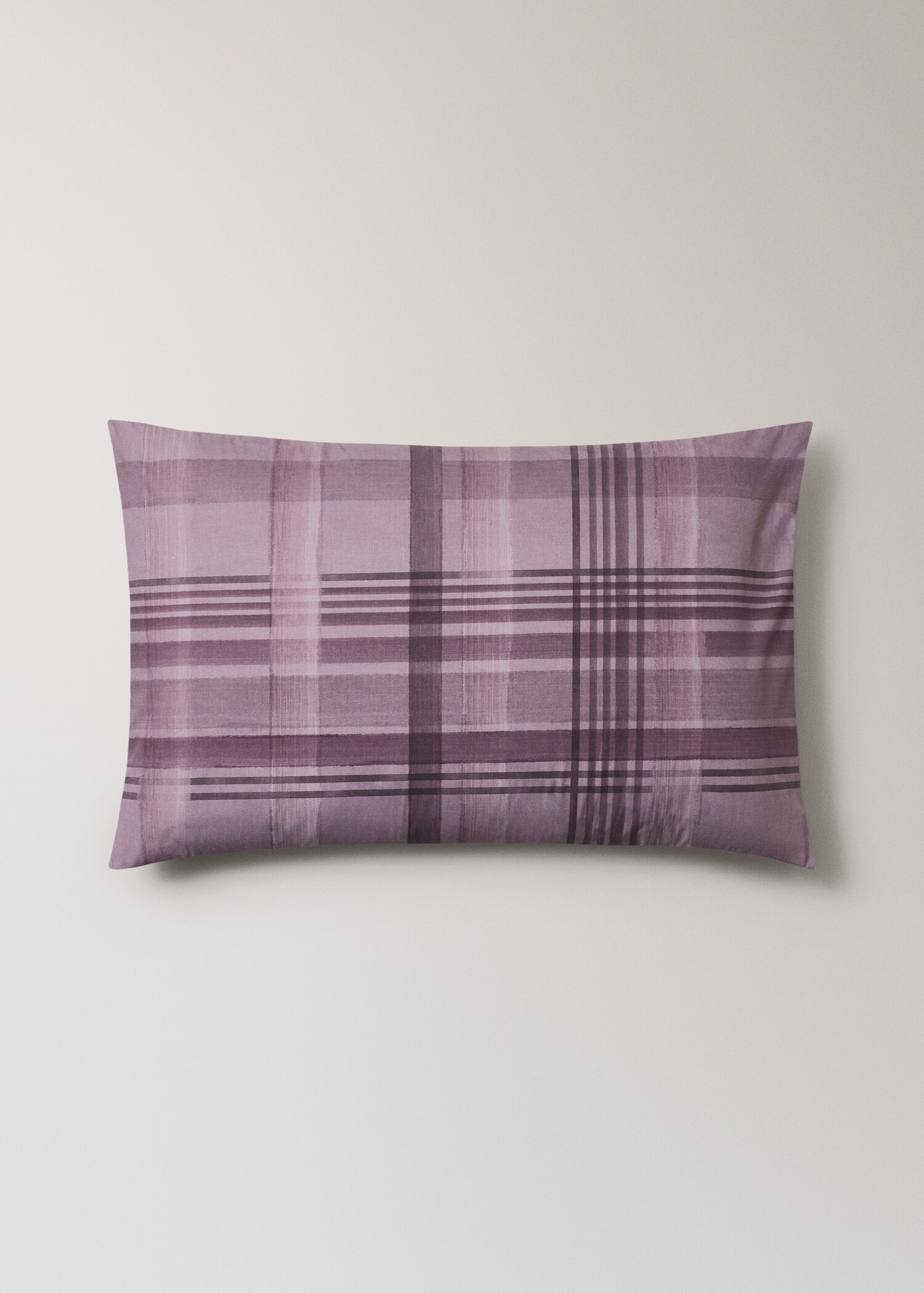 Watercolour check print percale cotton pillowcase 50x75 cm - Article without model