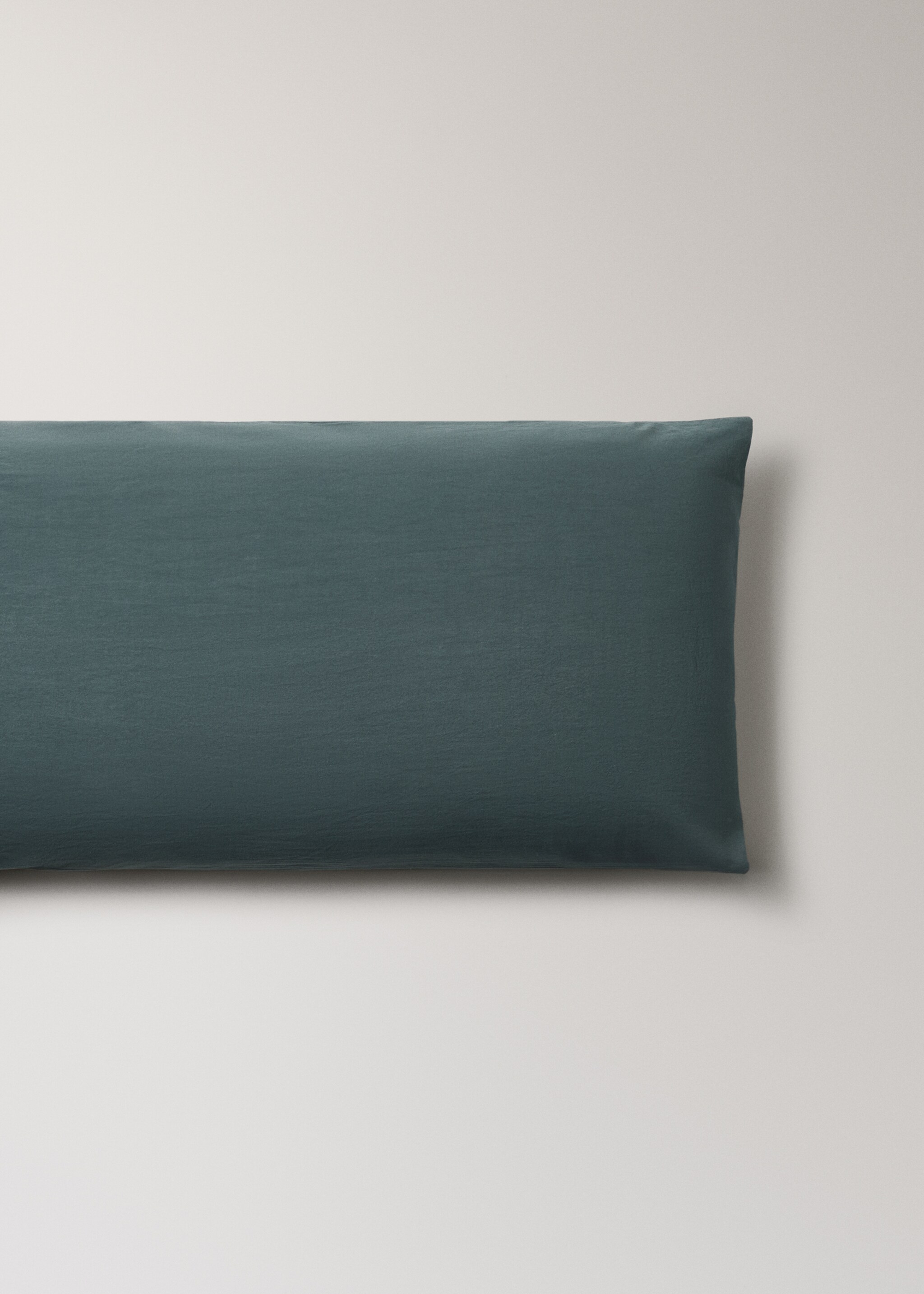 Funda almohada algodón lavado lazos 45x110 cm - Artículo sin modelo, Azul tinta. Ref: 17011636-00.