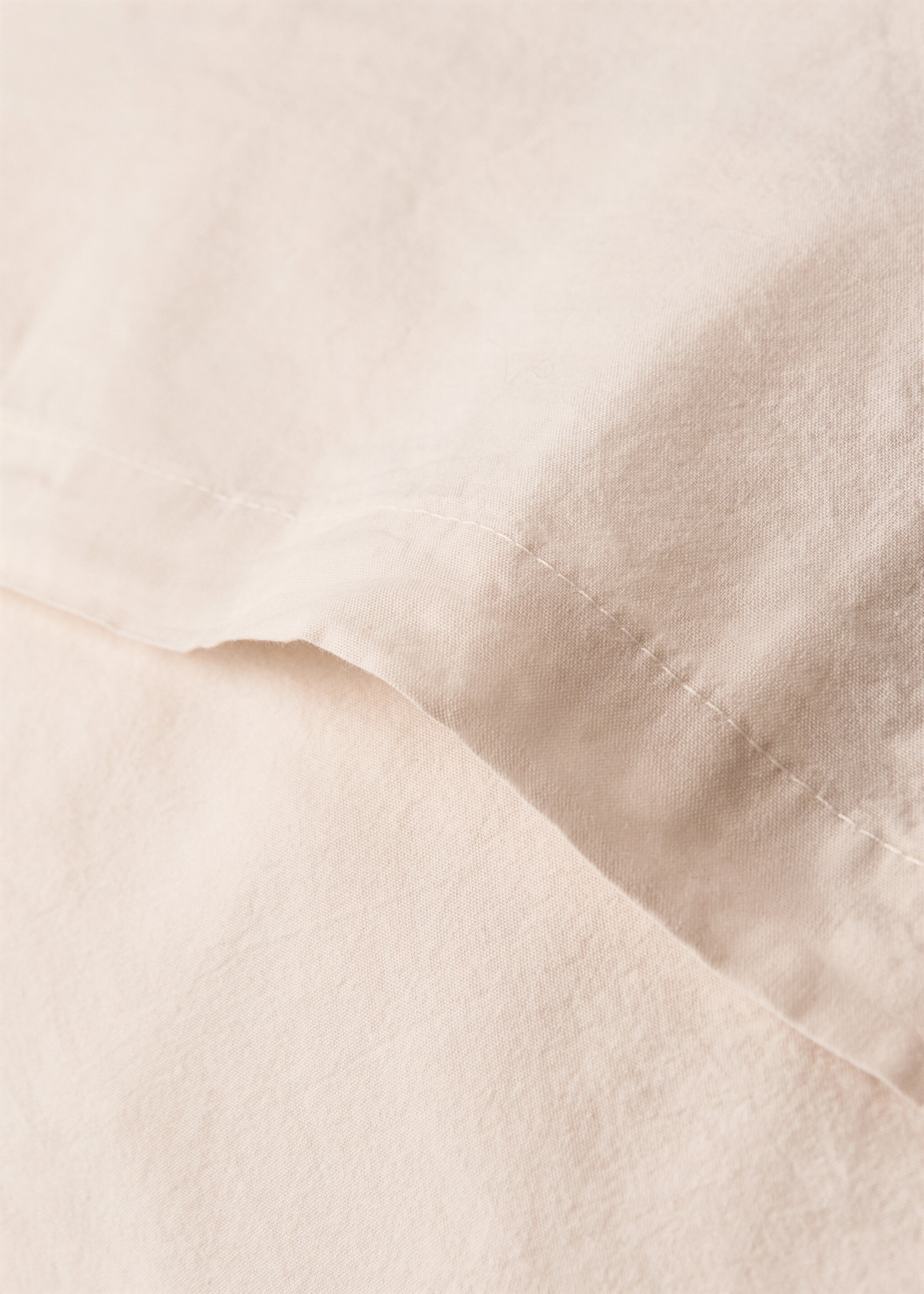 Children's washed cotton double-stitched pillowcase 50x75 cm - Details of the article 1, Ecru. Ref: 17011639-00.