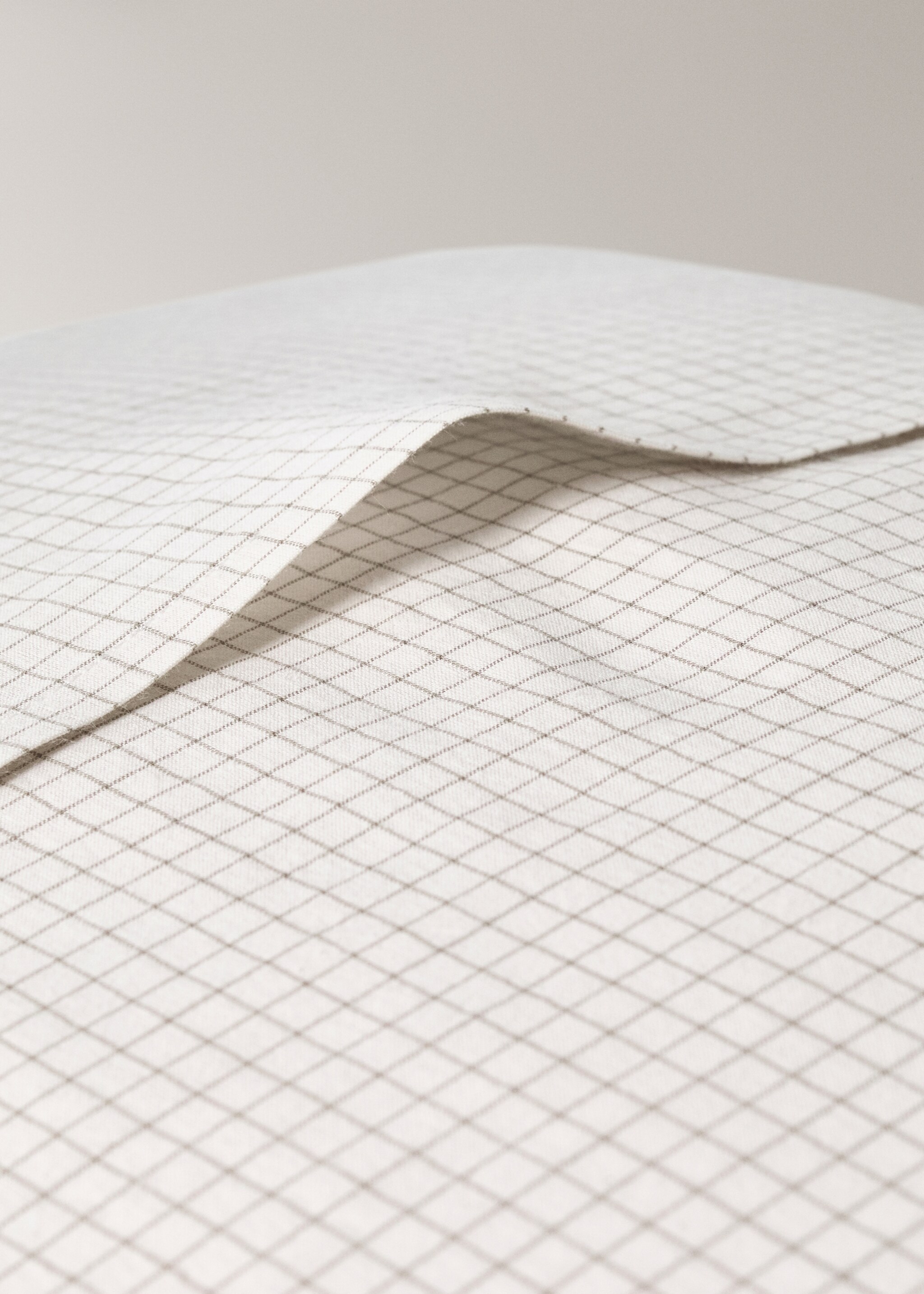 Children's pillowcase cotton mini check 50x75 cm - Details of the article 2, Ecru. Ref: 17011642-00.